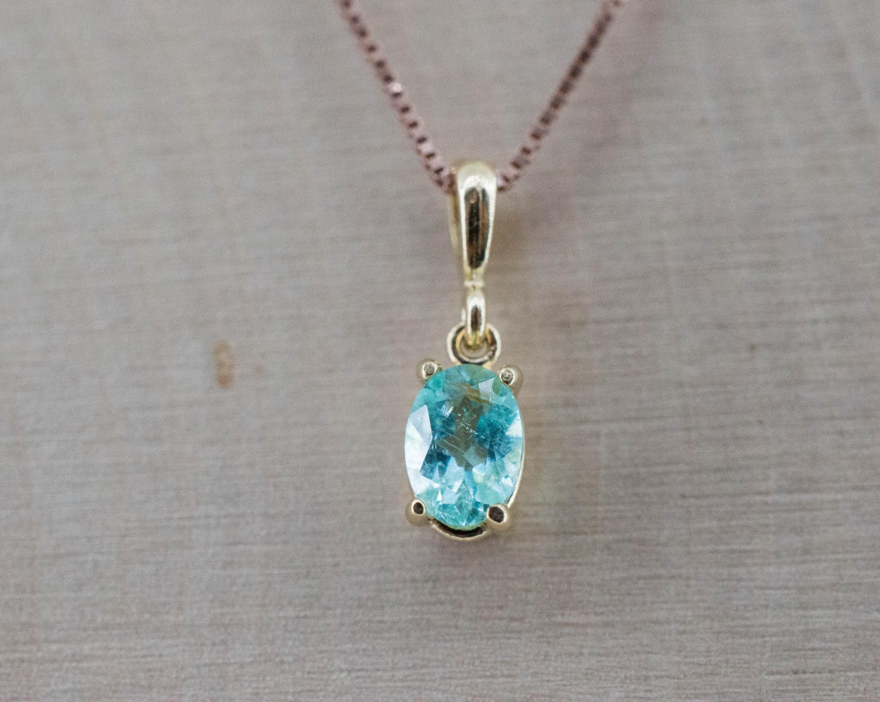 Paraiba Tourmaline Pendant; Natural Brazilian Tourmaline; 0.375cts - Mark Oliver Gems