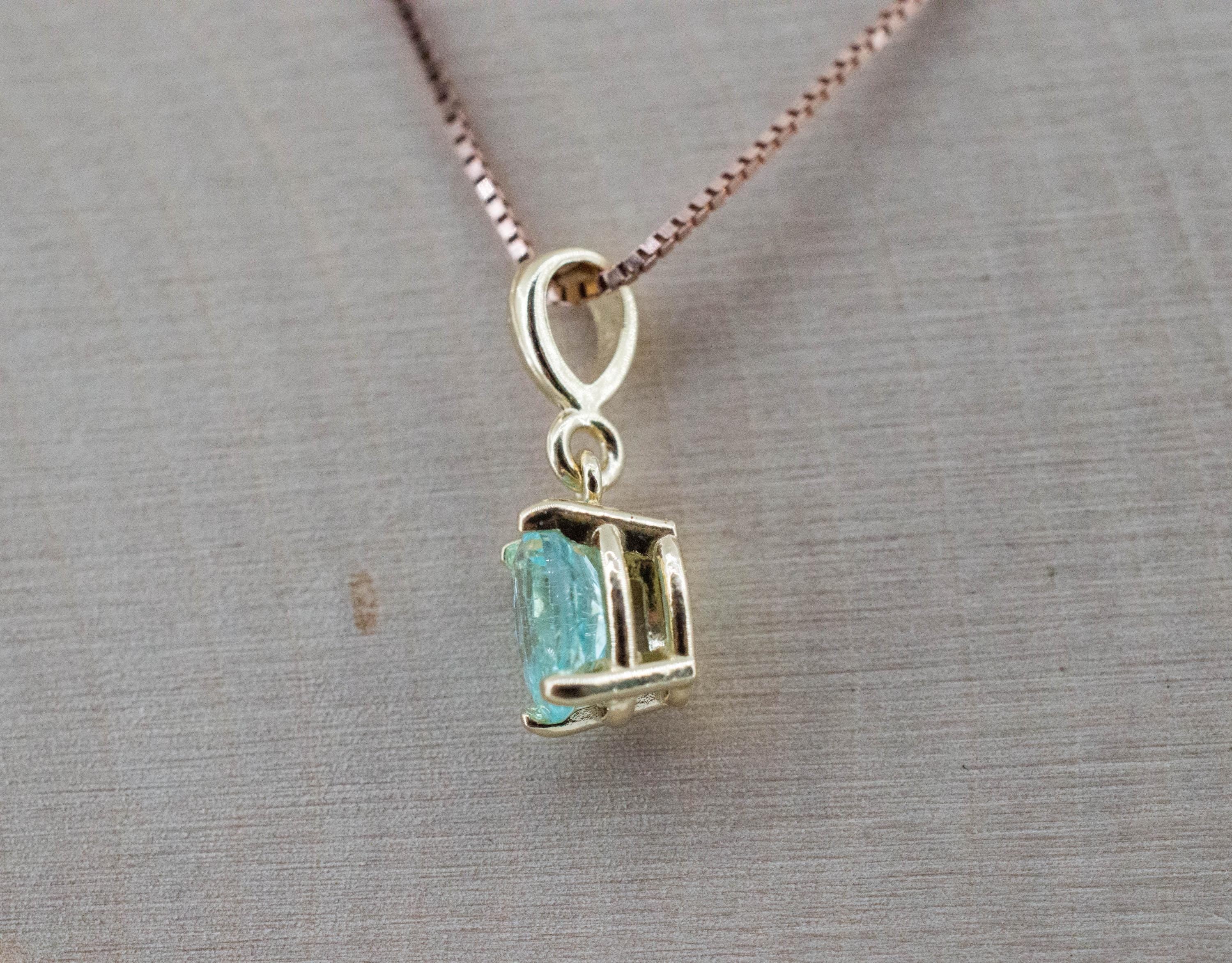 Paraiba Tourmaline Pendant; Natural Brazilian Tourmaline; 0.375cts - Mark Oliver Gems