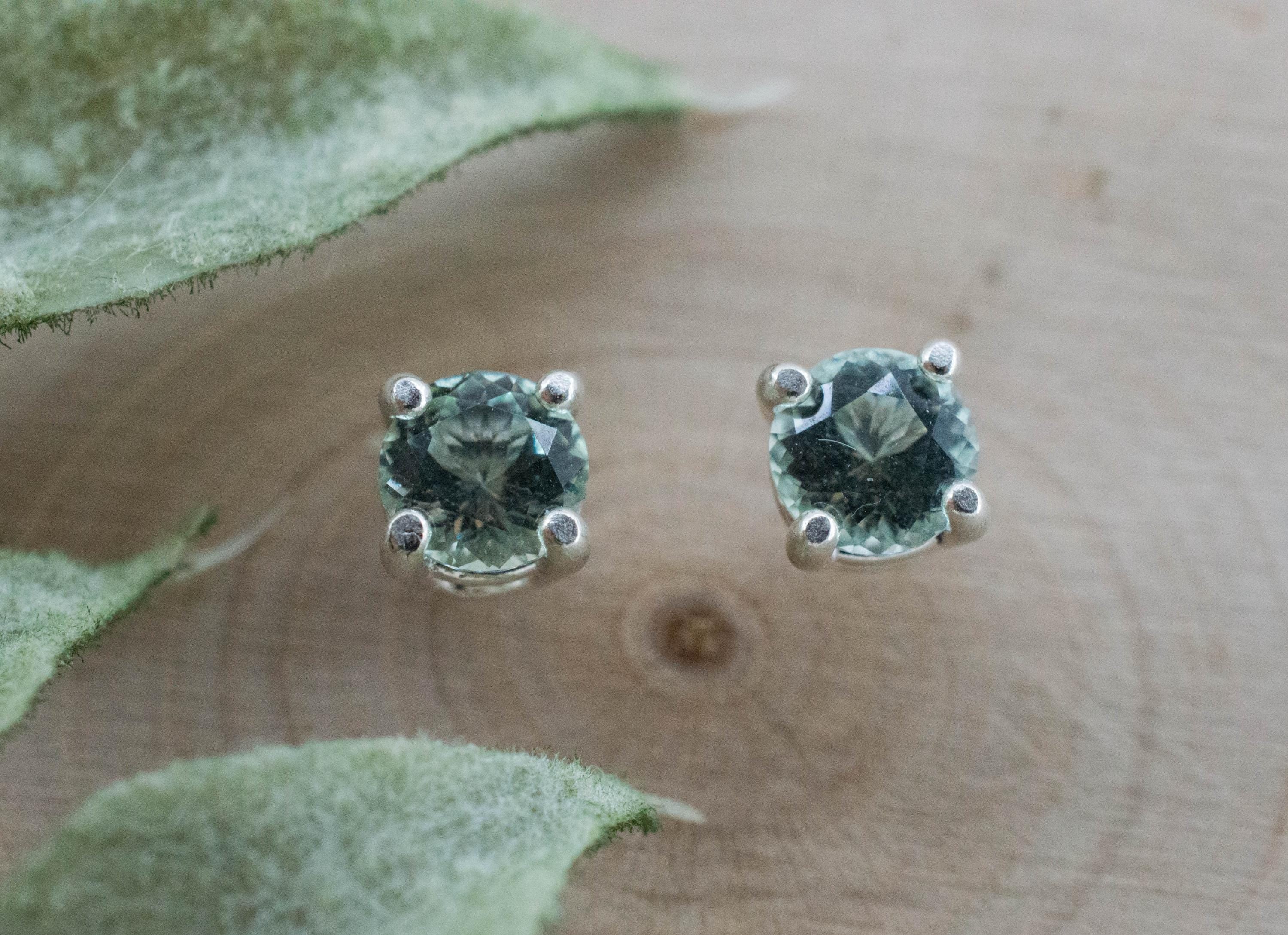 Green Tourmaline Earrings; Natural Untreated Afghanistan Mint Tourmaline; 0.940cts - Mark Oliver Gems