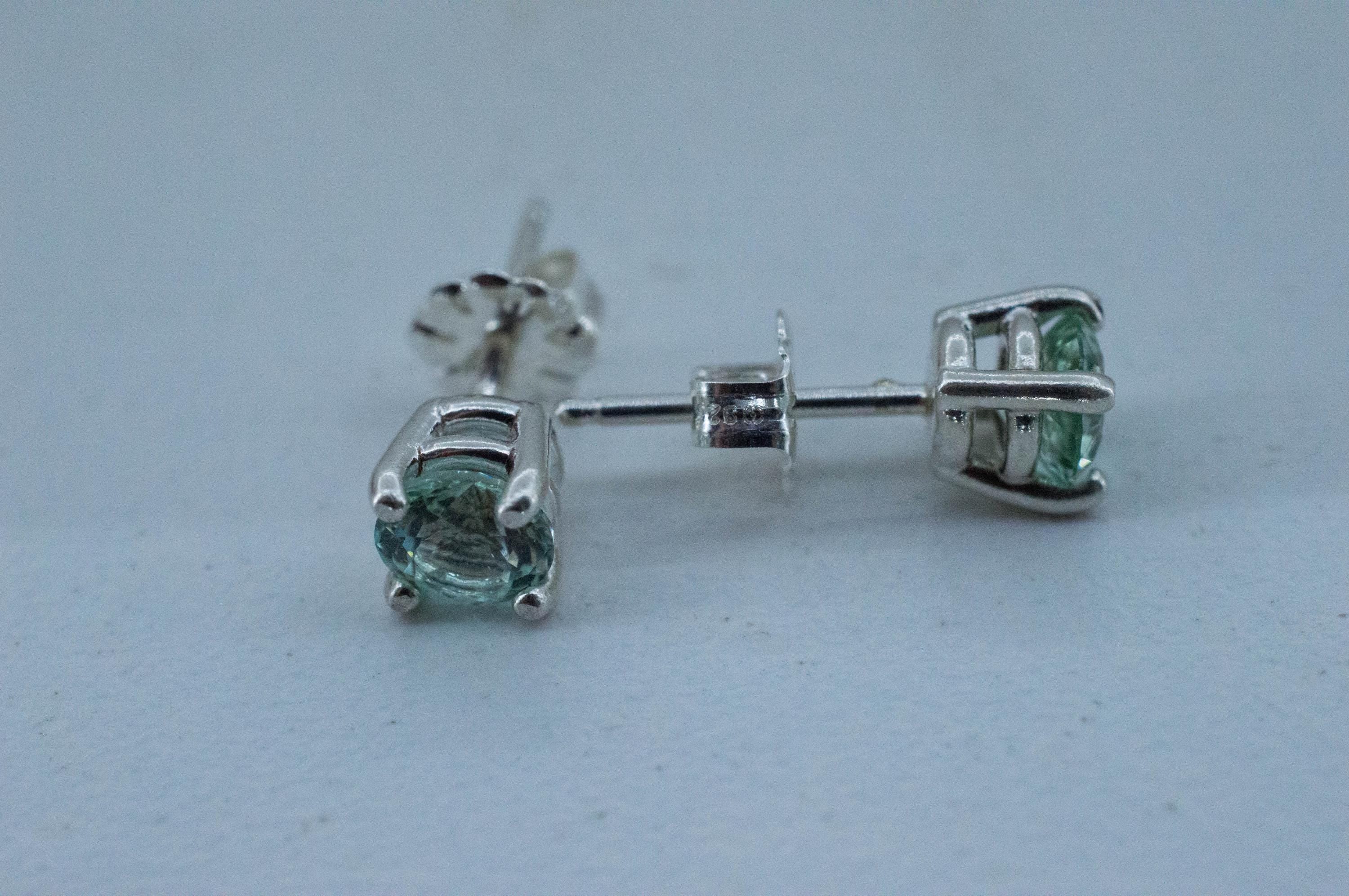 Green Tourmaline Earrings; Natural Untreated Afghanistan Mint Tourmaline; 0.940cts - Mark Oliver Gems