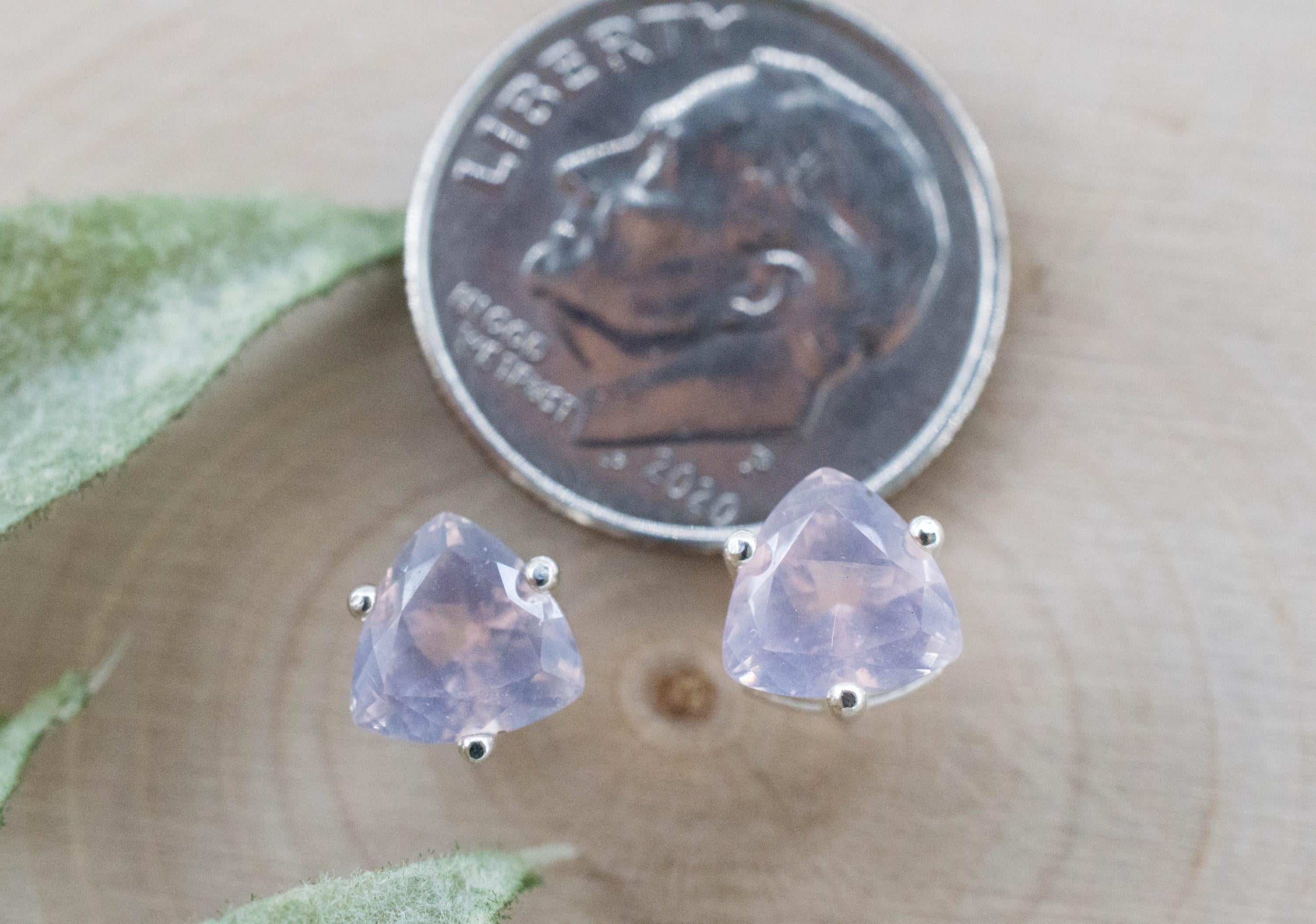 Rose Quartz Earrings; Natural Untreated Tanzania Rose Quartz; 1.480cts - Mark Oliver Gems