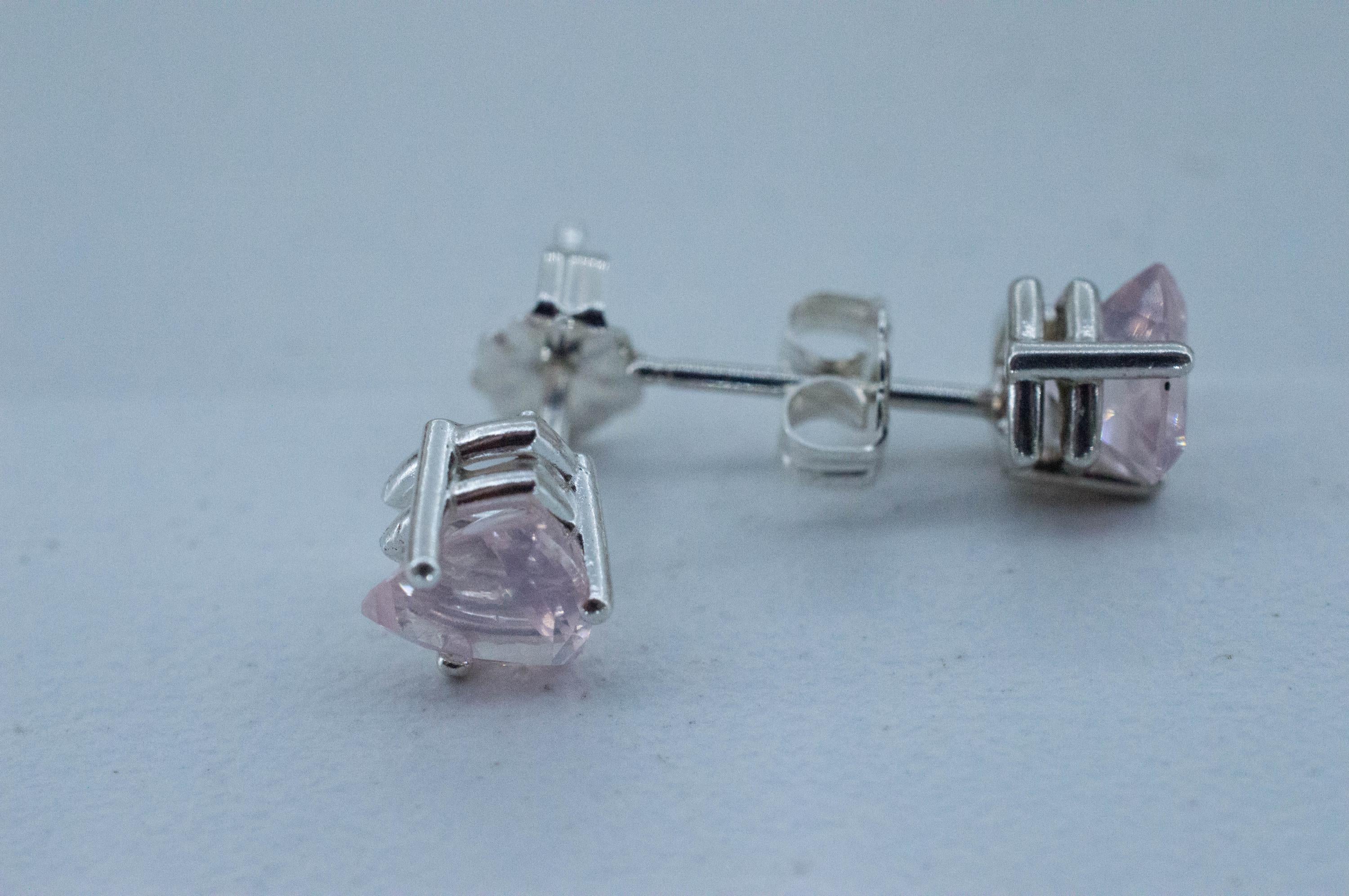 Rose Quartz Earrings; Natural Untreated Tanzania Rose Quartz; 1.480cts - Mark Oliver Gems