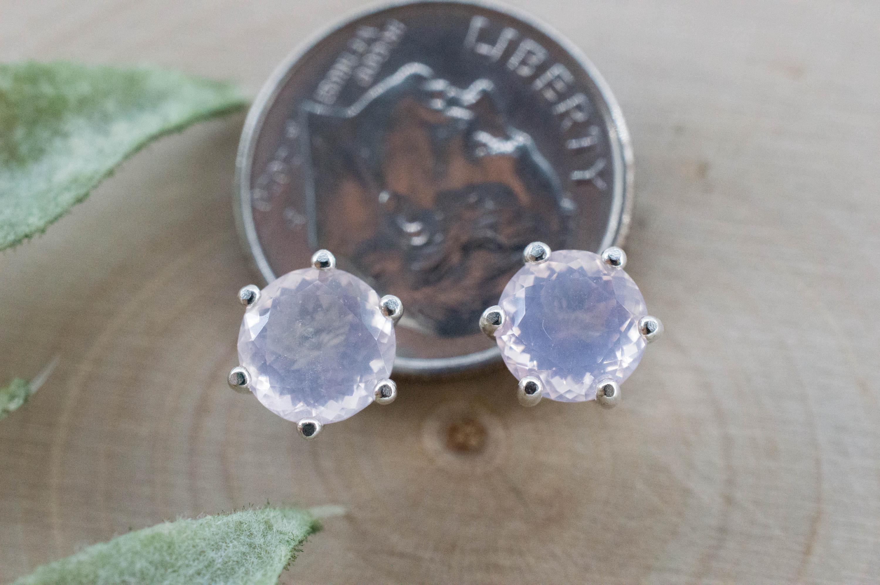 Rose Quartz Earrings; Natural Untreated Tanzania Rose Quartz; 1.780cts - Mark Oliver Gems