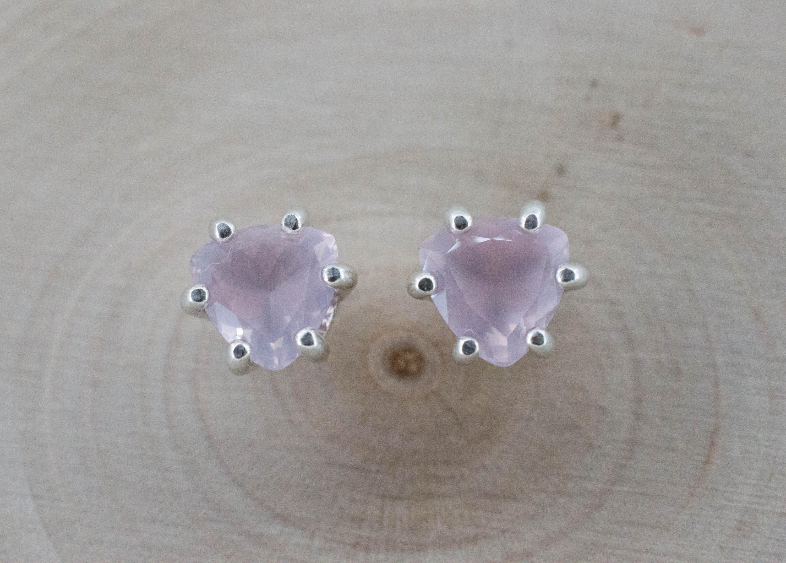 Rose Quartz Earrings; Natural Untreated Brazil Rose Quartz; 1.970cts - Mark Oliver Gems