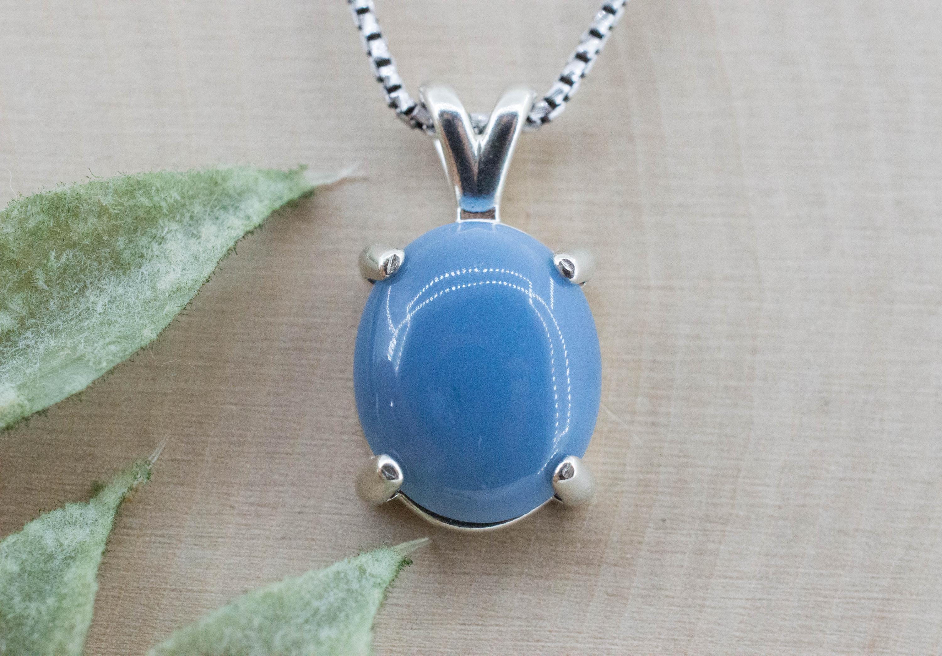 Blue Opal Pendant; Natural Untreated Oregon Owyhee Opal; 5.320cts