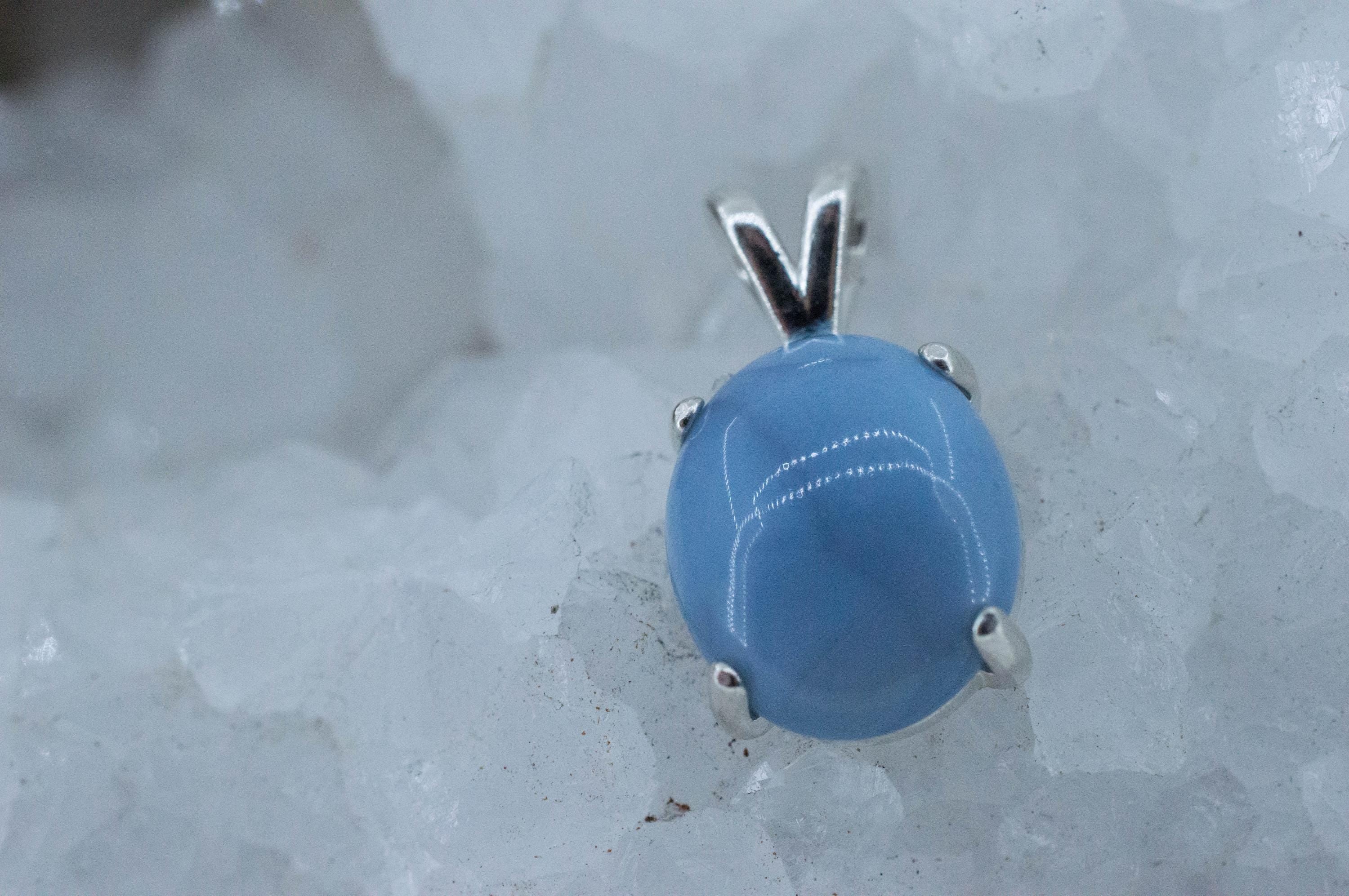 Blue Opal Pendant; Natural Untreated Oregon Owyhee Opal; 5.410cts