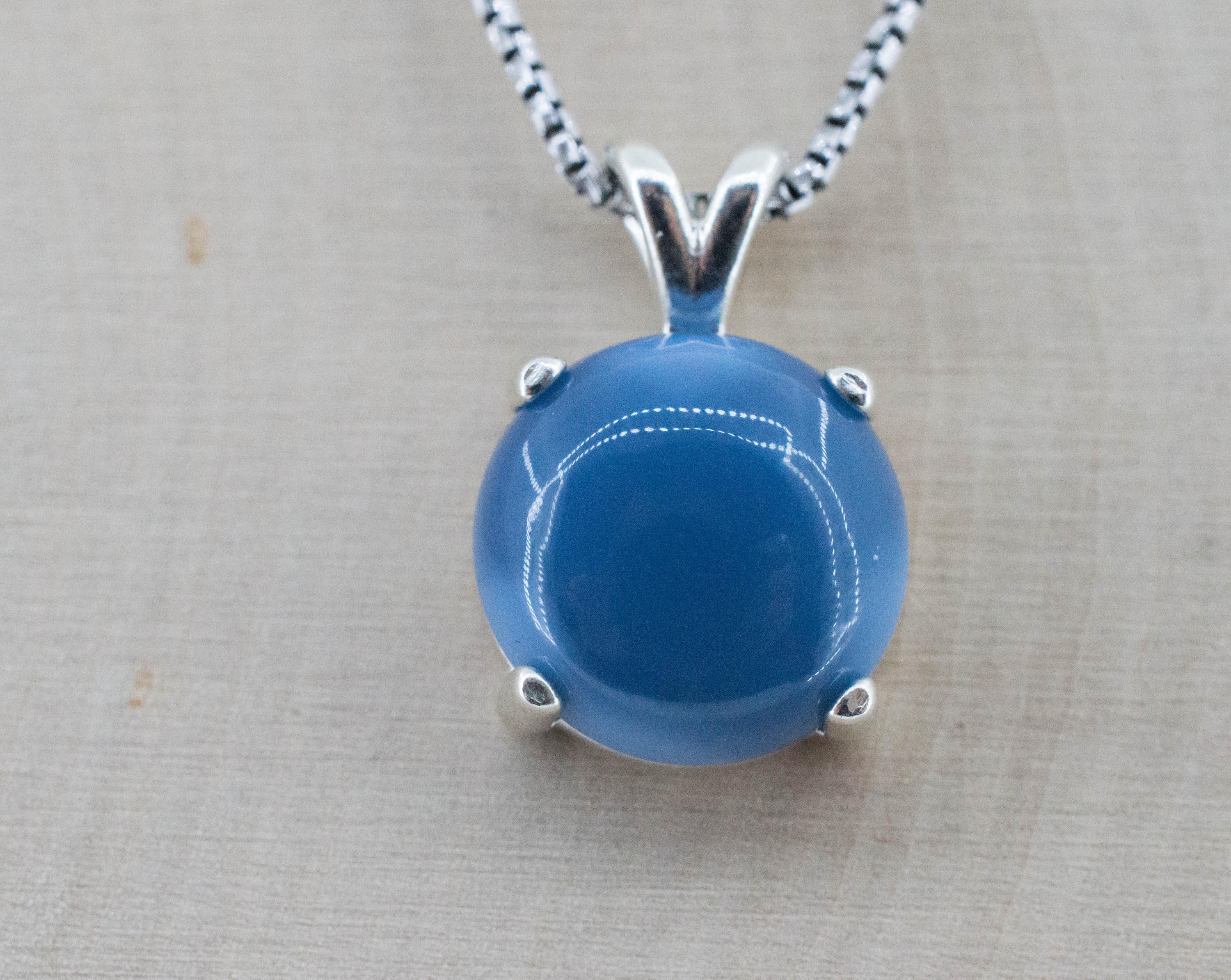 Blue Opal Pendant; Natural Untreated Oregon Owyhee Opal; 7.260cts