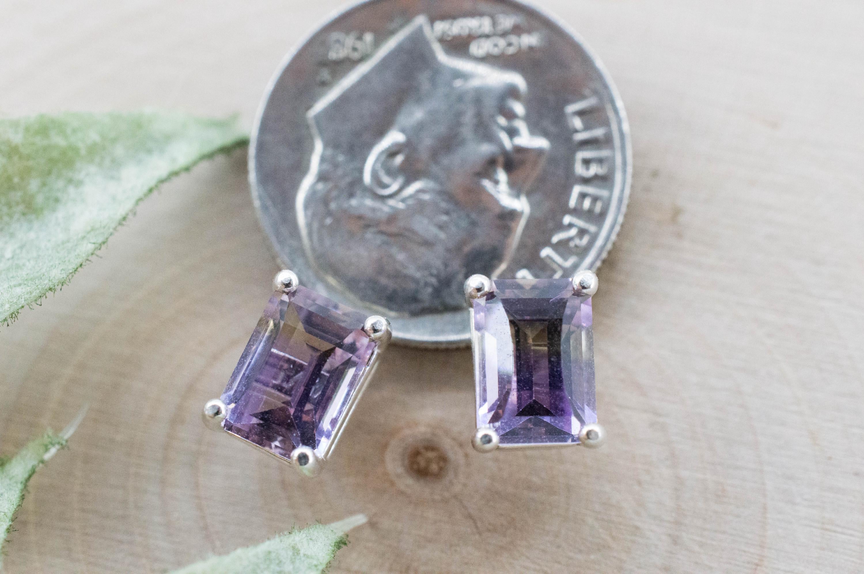 Ametrine Earrings; Natural Untreated Bolivia Ametrine; 1.975cts