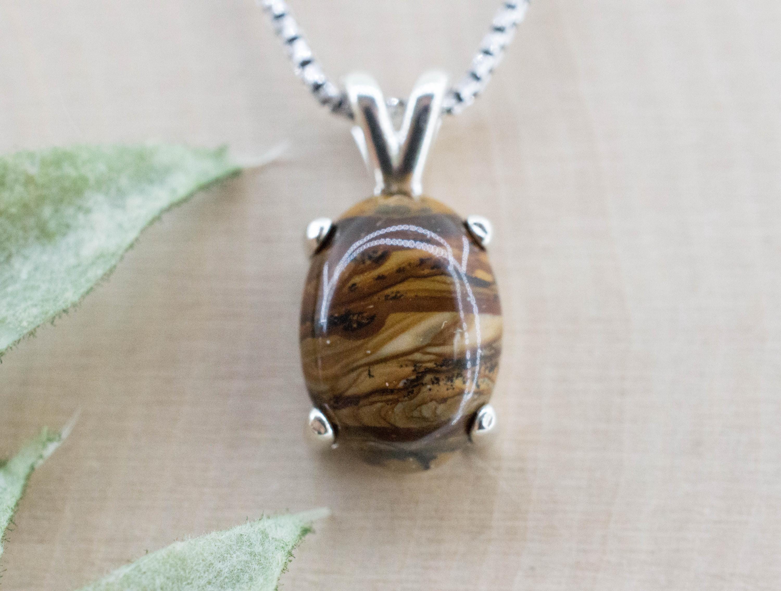 Biggs Jasper Pendant; Natural Untreated Oregon Picture Jasper; 5.225cts