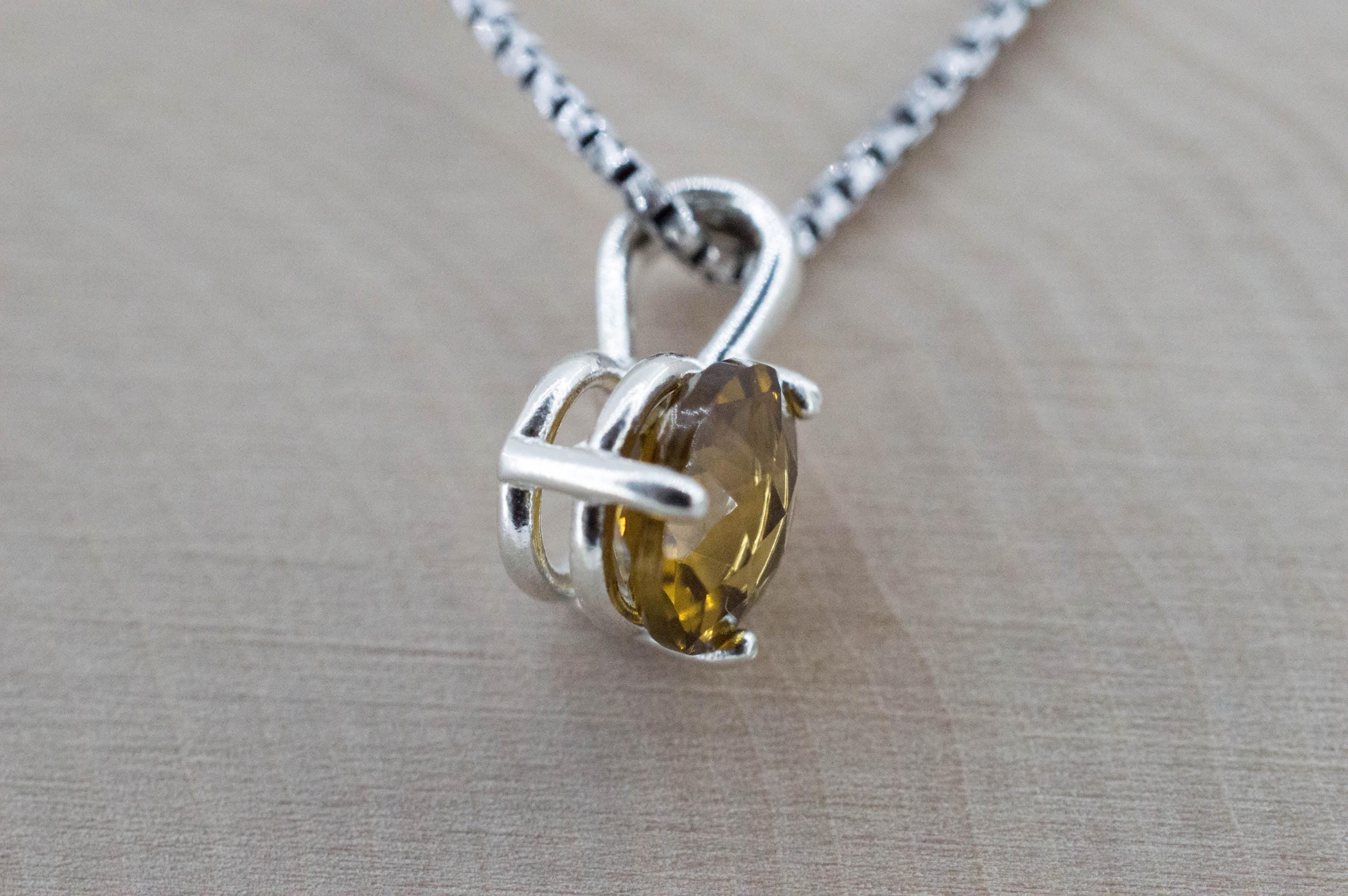 Whiskey Quartz Pendant; Natural Untreated Brazil Quartz; 1.790cts