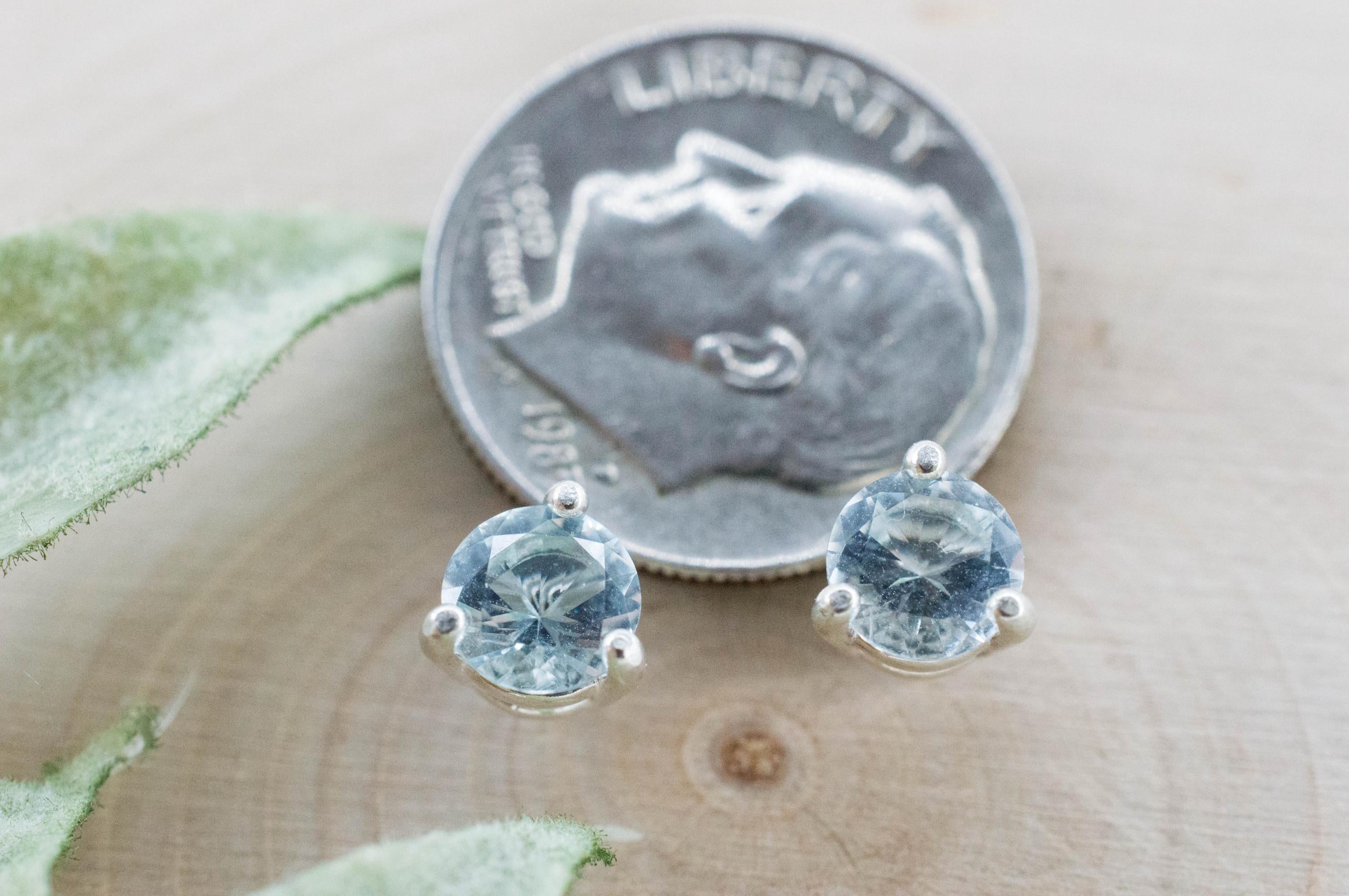 Aquamarine Earrings; Natural Untreated Brazil Aquamarine; 0.830cts