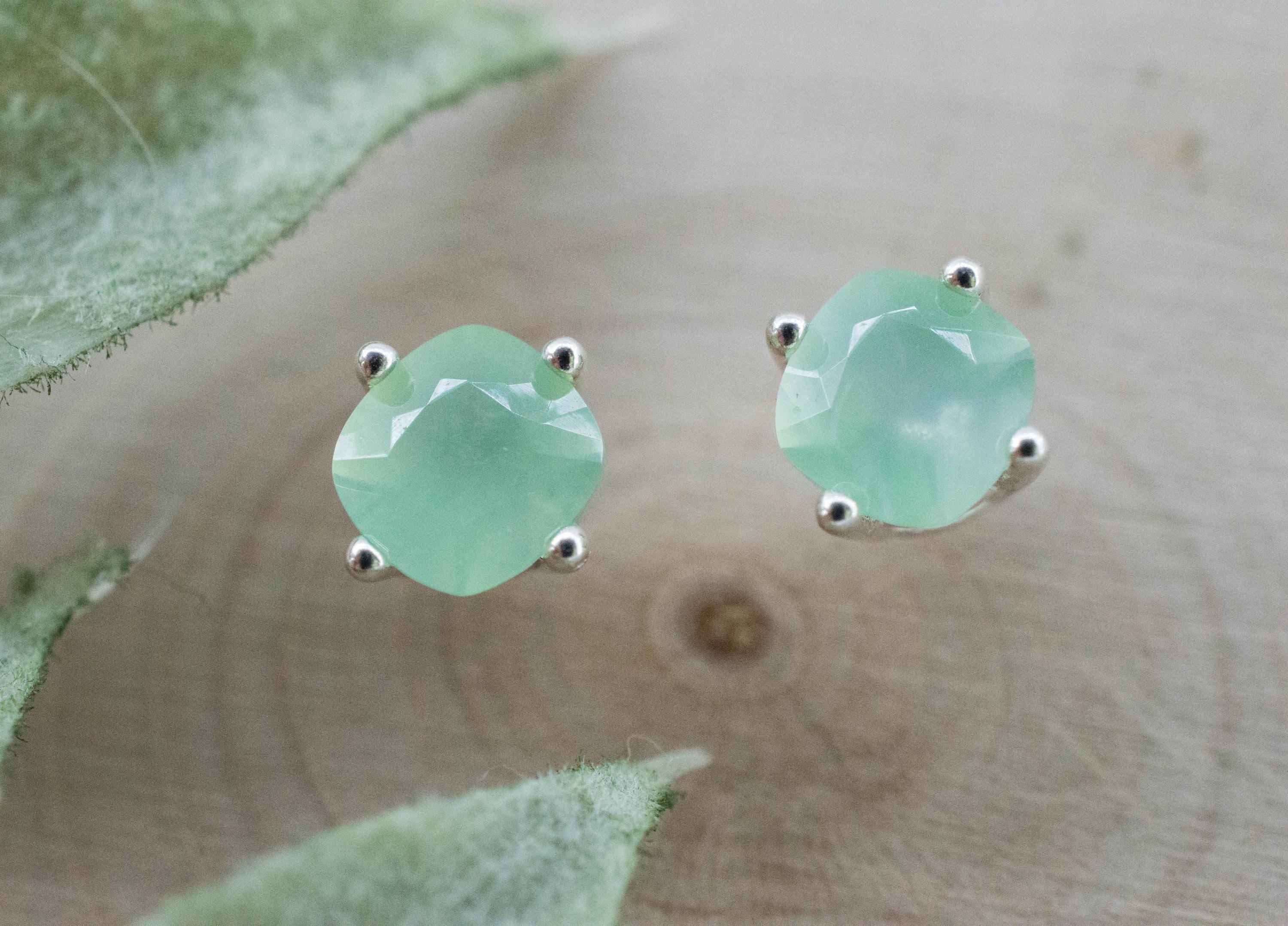 Chrysoprase Earrings, Natural Untreated Australian Chrysoprase; 1.095cts - Mark Oliver Gems