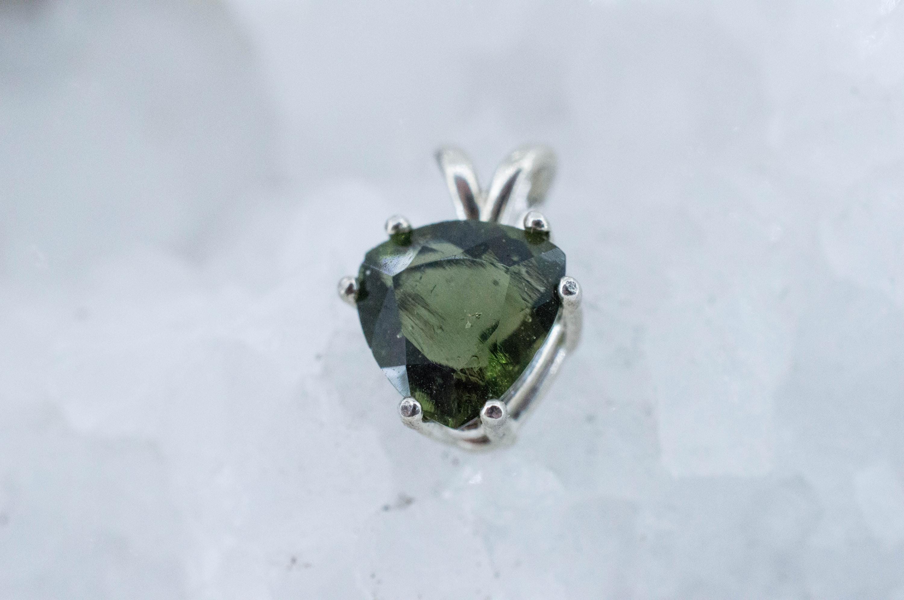 Moldavite Pendant; Natural Untreated Czech Republic Moldavite; 2.420cts