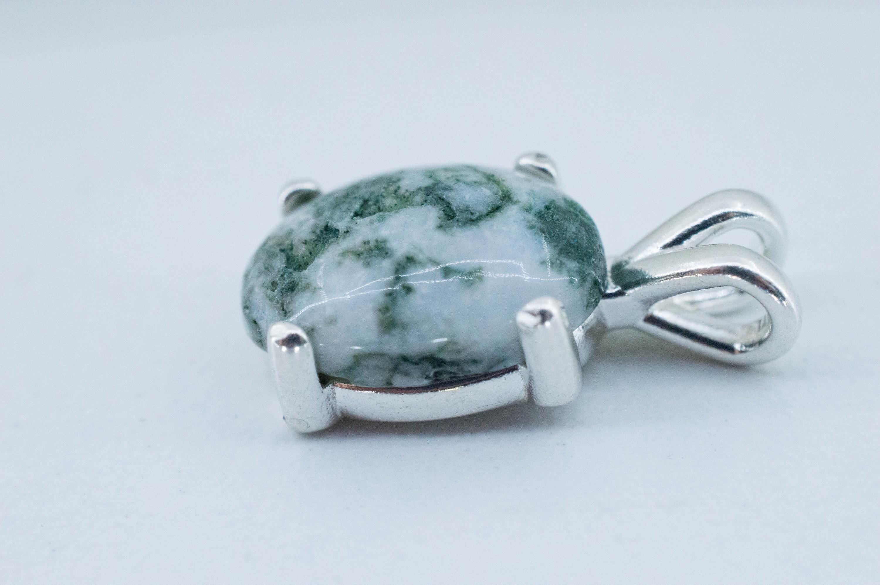 Tree Agate Pendant, Natural Untreated Brazil Dendritic Agate; 4.400cts