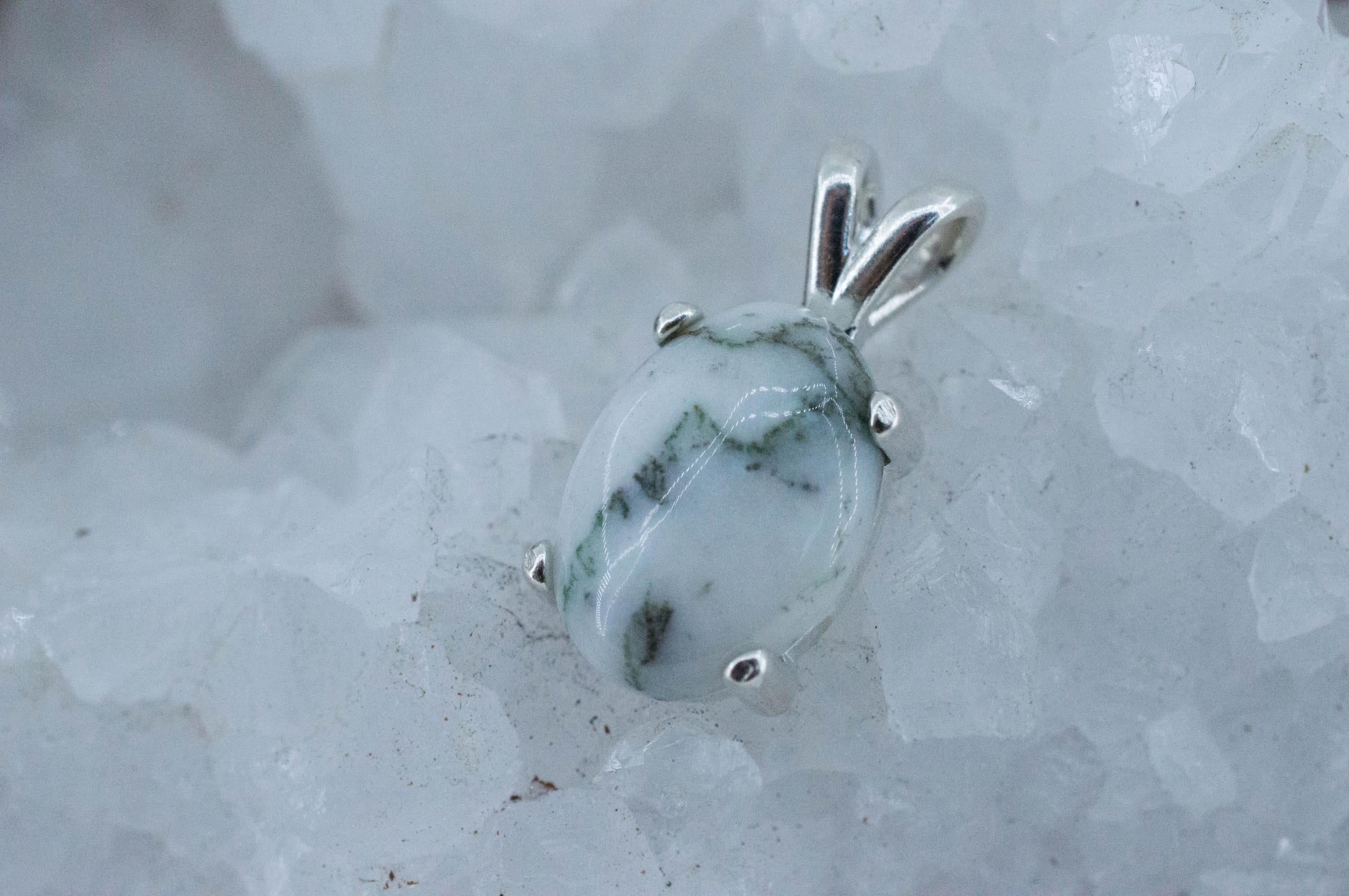 Tree Agate Pendant, Natural Untreated Brazil Dendritic Agate; 4.895cts