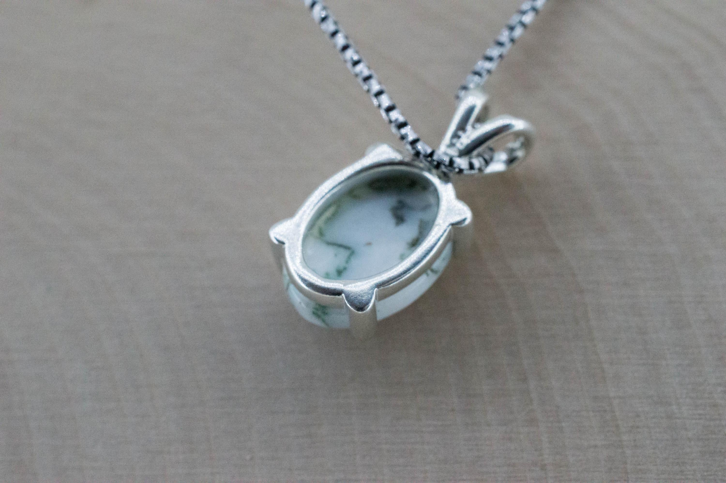 Tree Agate Pendant, Natural Untreated Brazil Dendritic Agate; 4.895cts