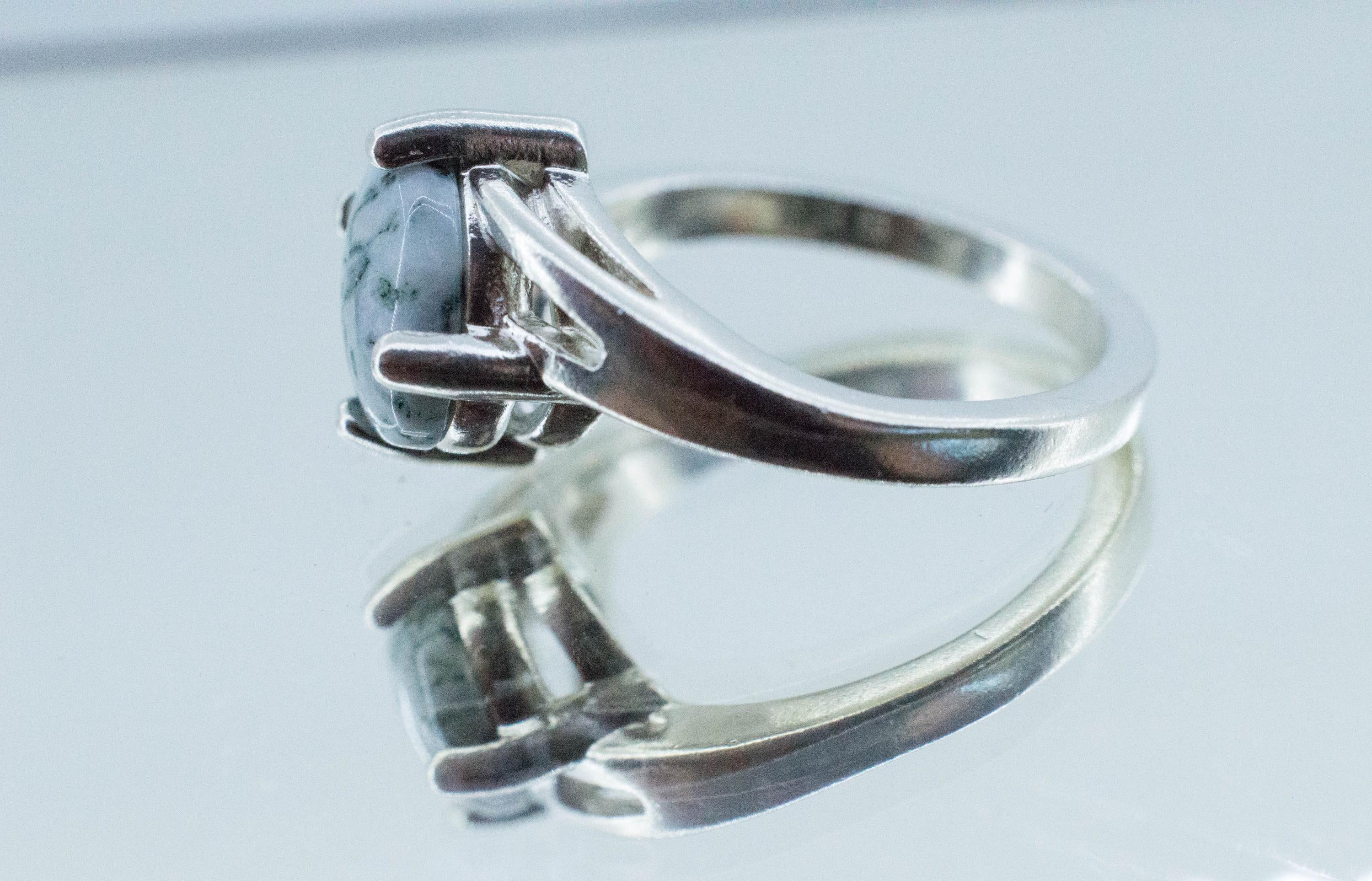 Tree Agate Ring; Natural Untreated Brazil Dendritic Agate; 1.640cts