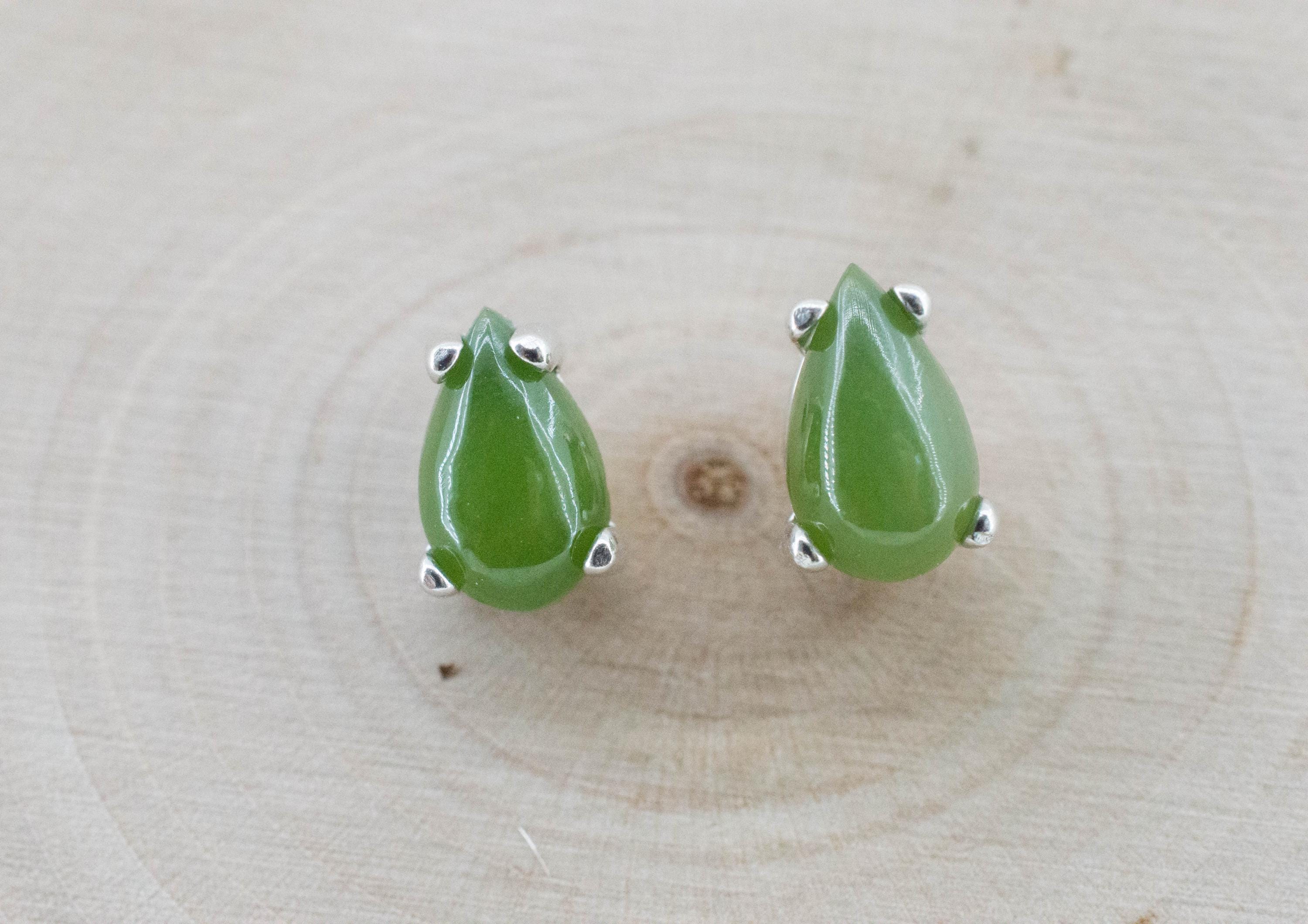 Jade Earrings; Natural Untreated Burma Jade; 2.135cts