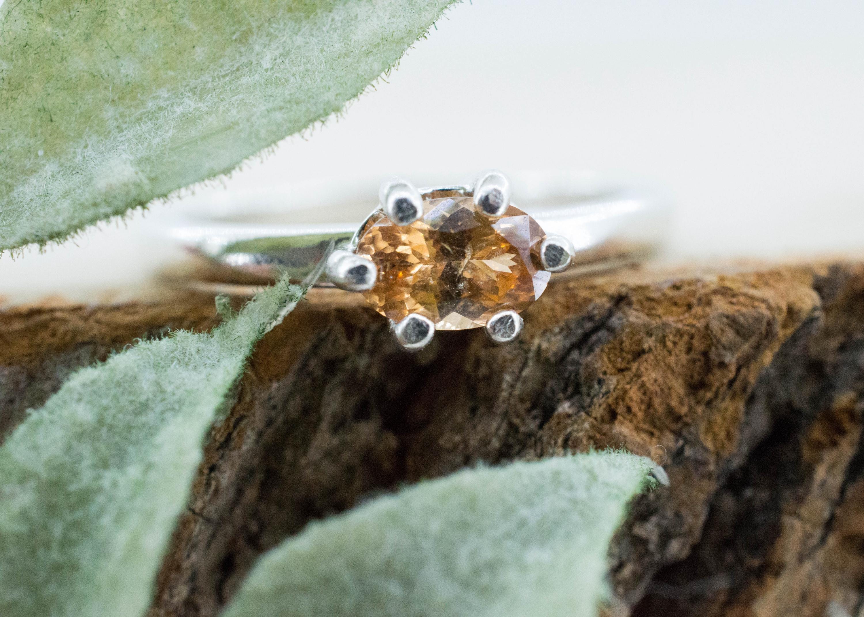 Hessonite Garnet Ring; Natural Untreated Canada Garnet; 0.640cts - Mark Oliver Gems