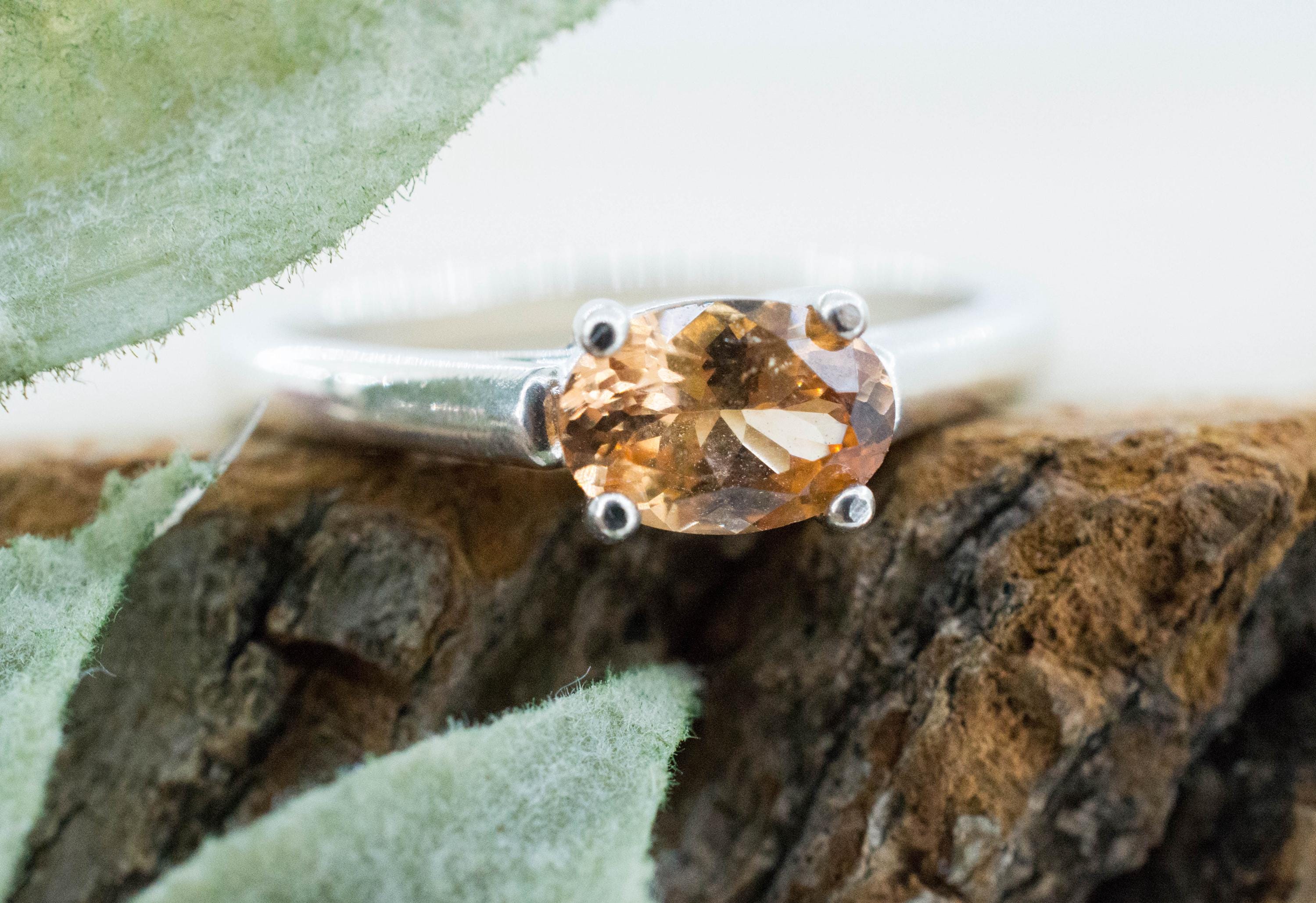 Hessonite Garnet Ring; Natural Untreated Canada Garnet; 0.920cts - Mark Oliver Gems