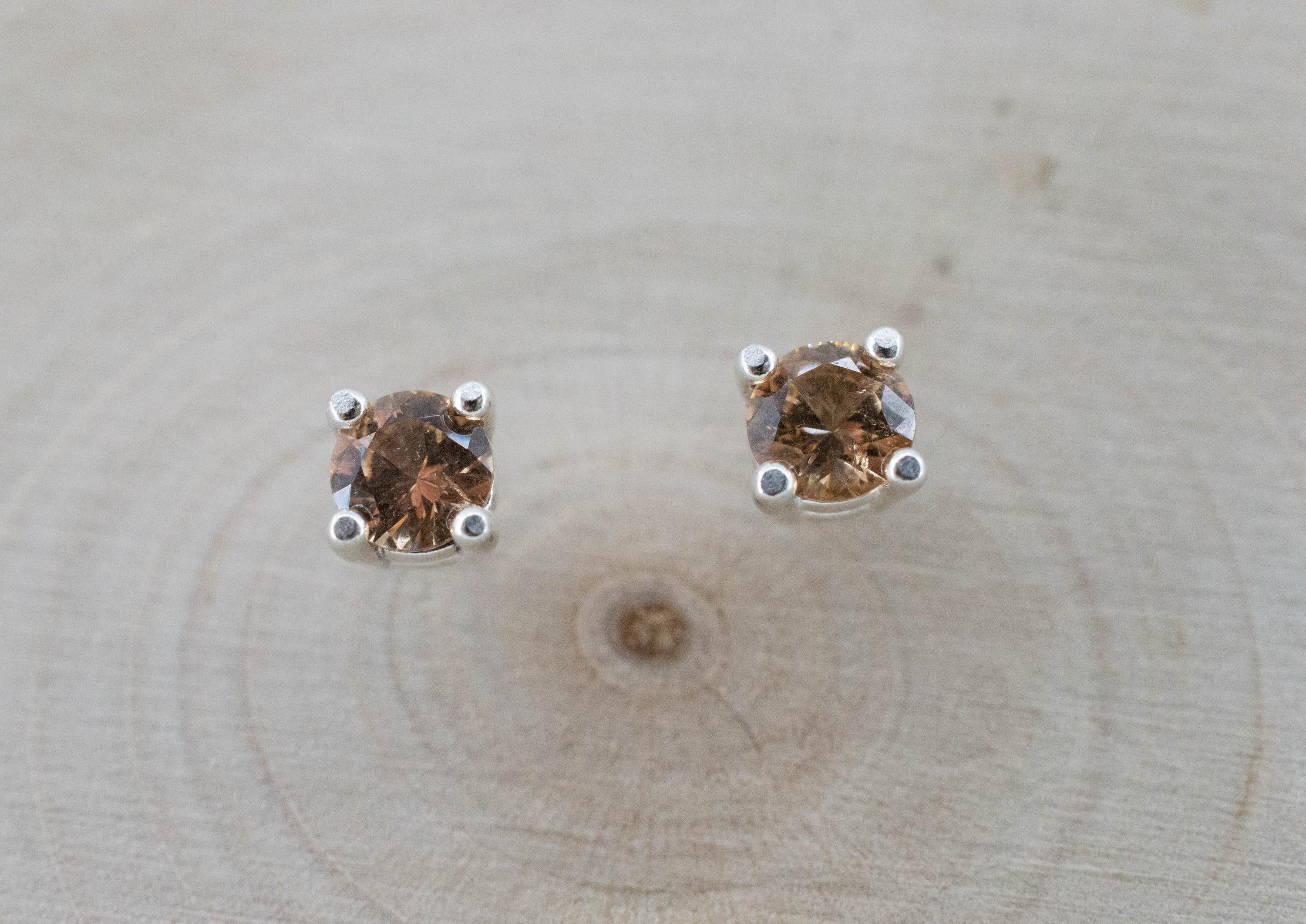 Hessonite Garnet Earrings; Natural Untreated Canada Garnet; 0540cts