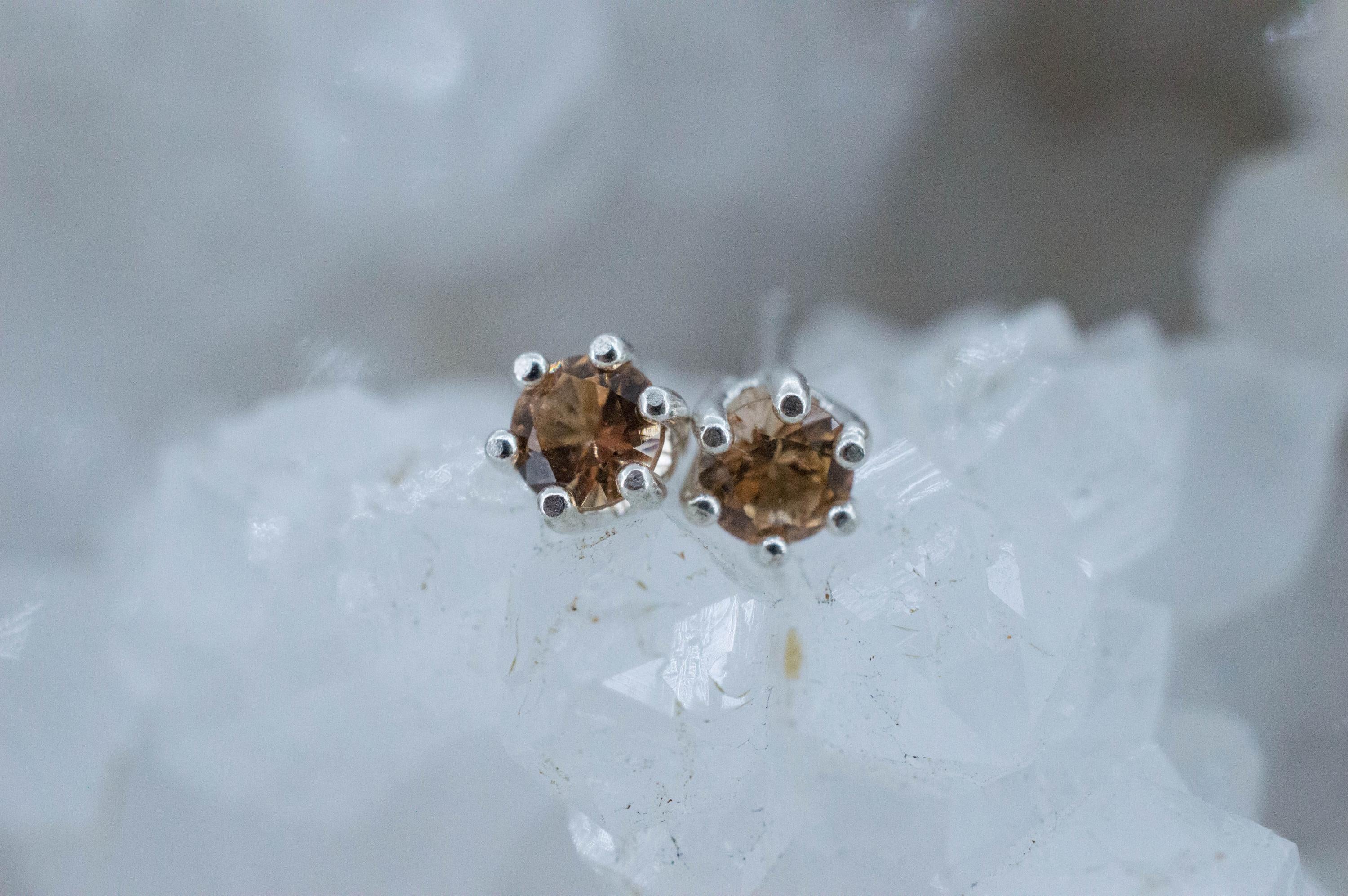 Hessonite Garnet Earrings; Natural Untreated Canada Garnet; 0545cts