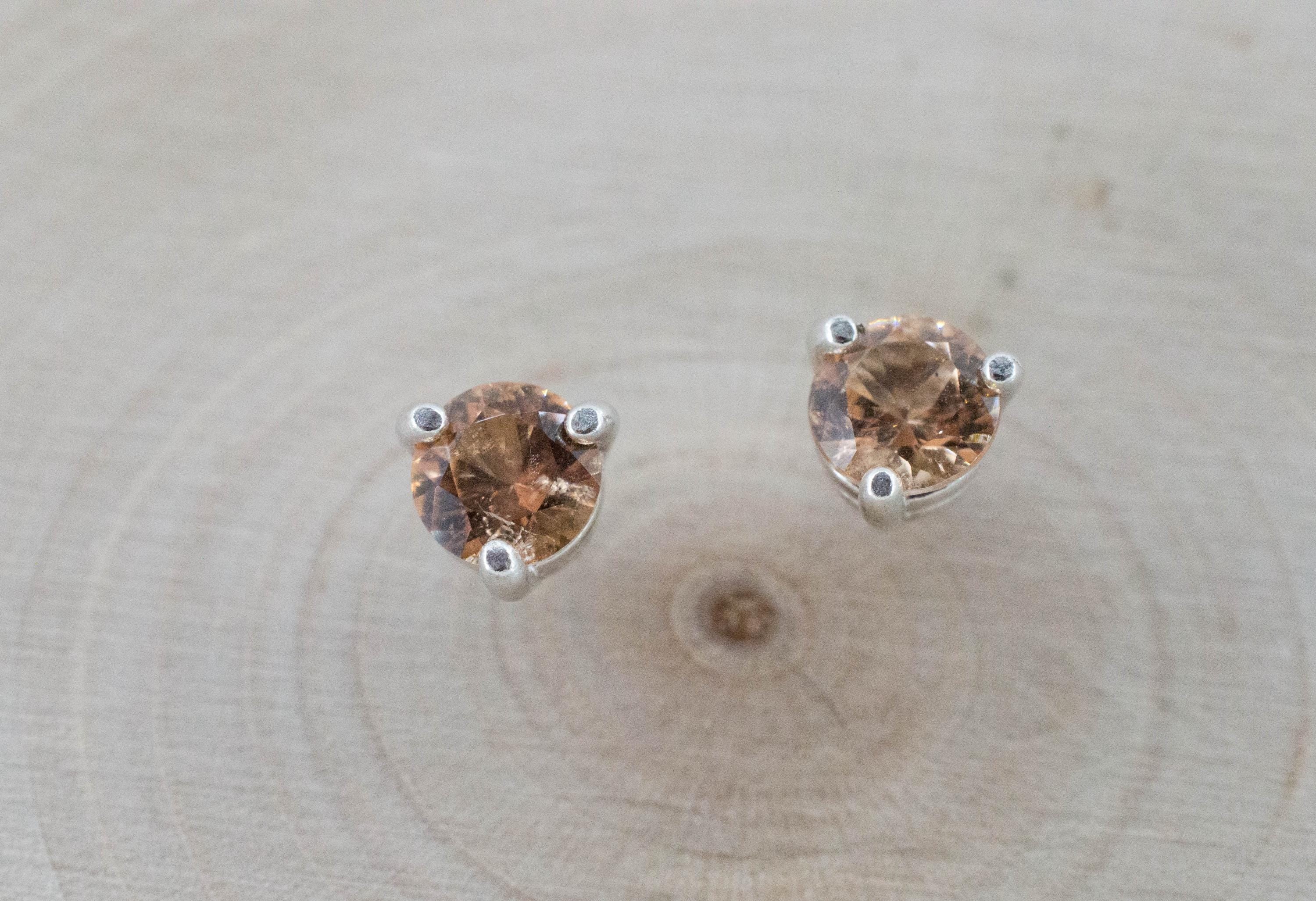 Hessonite Garnet Earrings; Natural Untreated Canada Garnet; 1.000cts