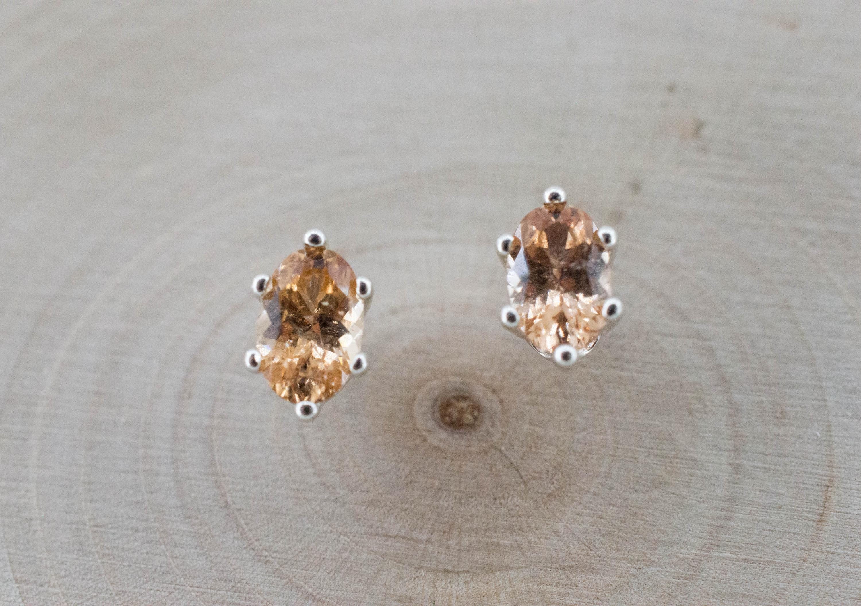 Hessonite Garnet Earrings; Natural Untreated Canada Garnet; 1.120cts