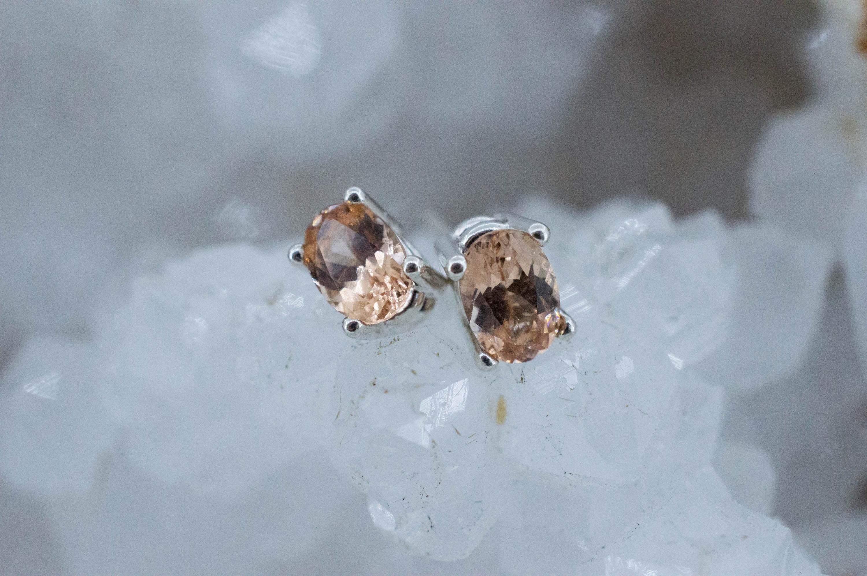 Hessonite Garnet Earrings; Natural Untreated Canada Garnet; 1.125cts