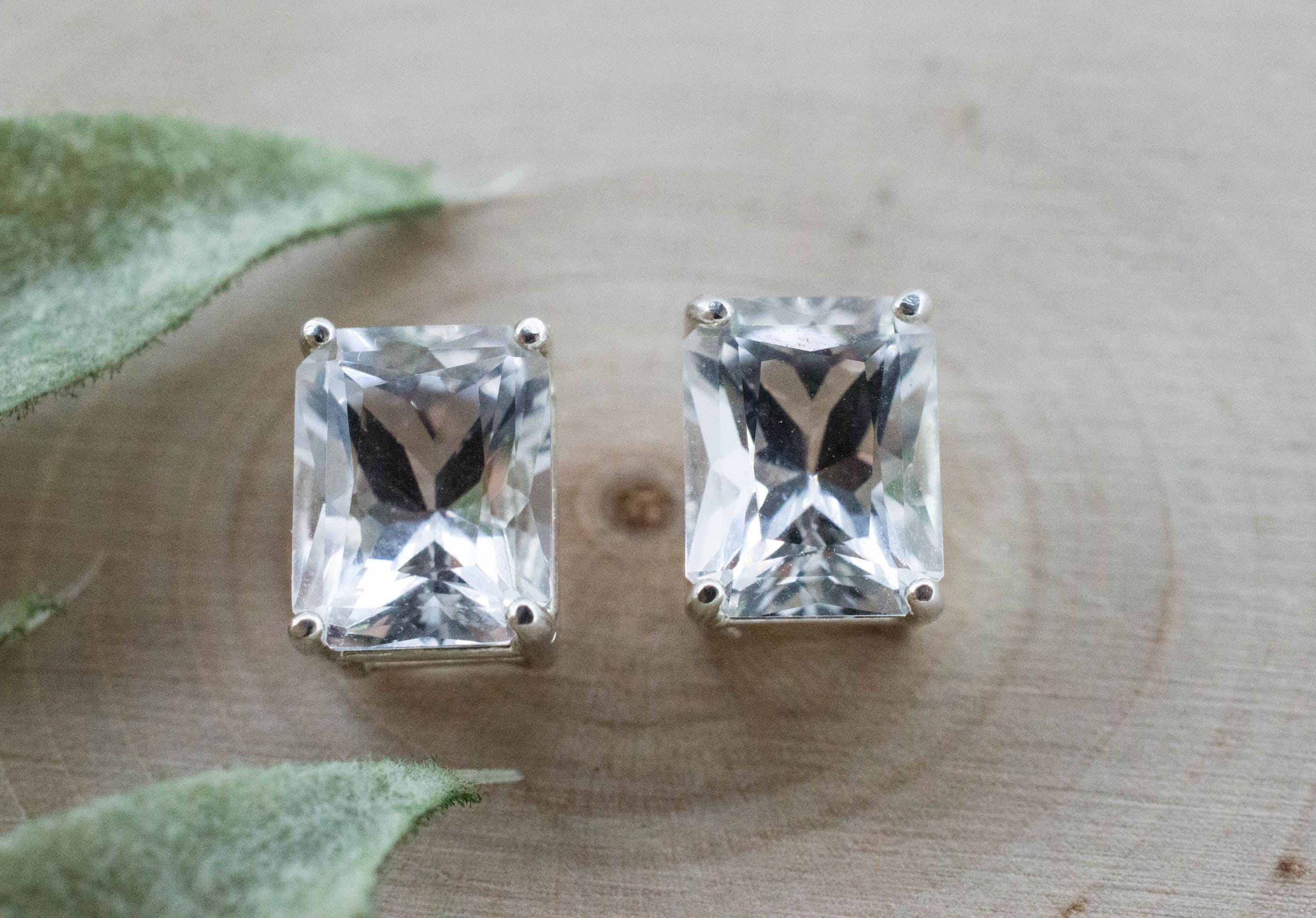 Topaz Earrings; Natural Untreated Brazil Topaz; 5.900cts