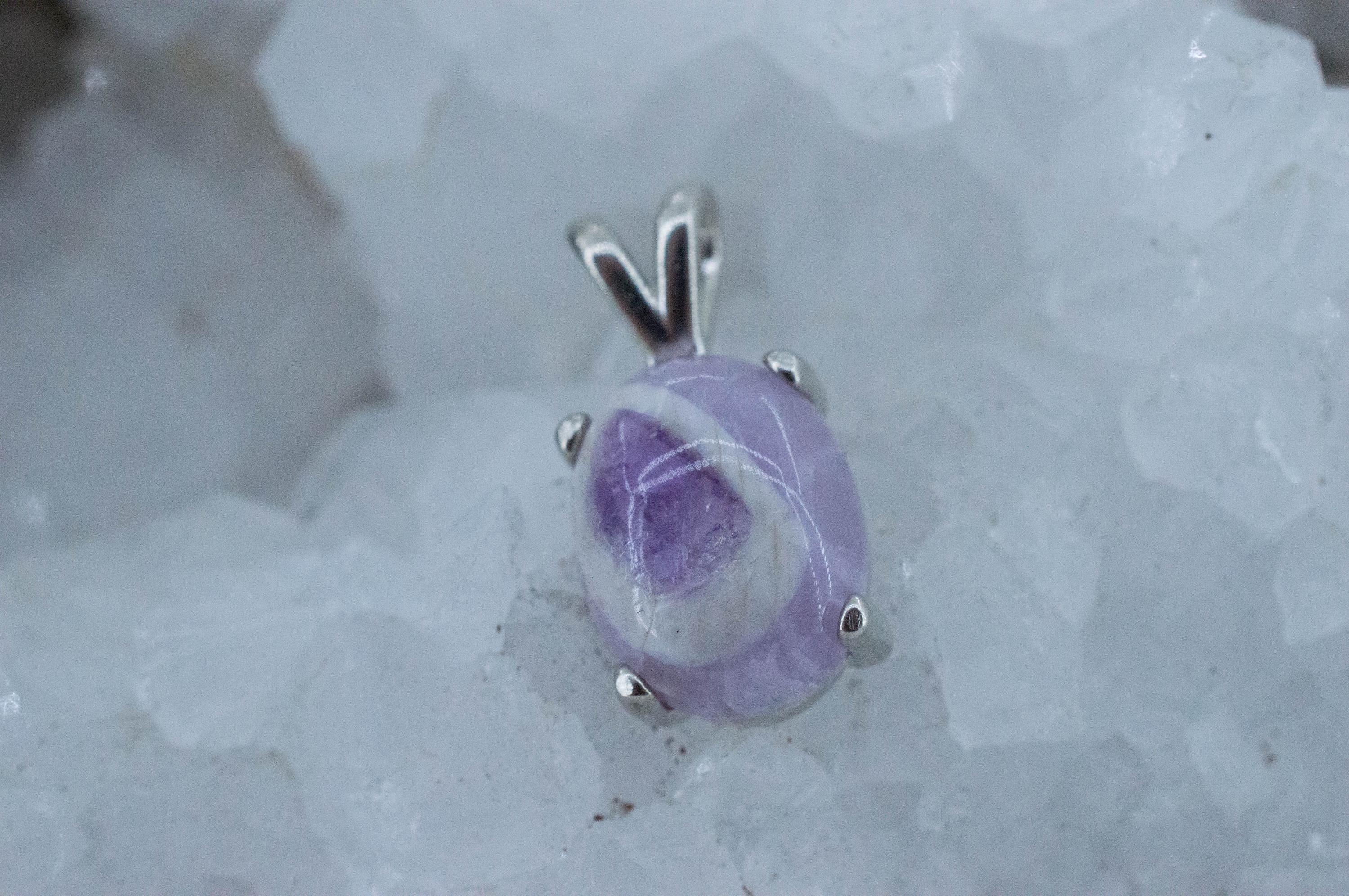 Chevron Amethyst Pendant, Natural Untreated Brazil Amethyst; 5.805cts