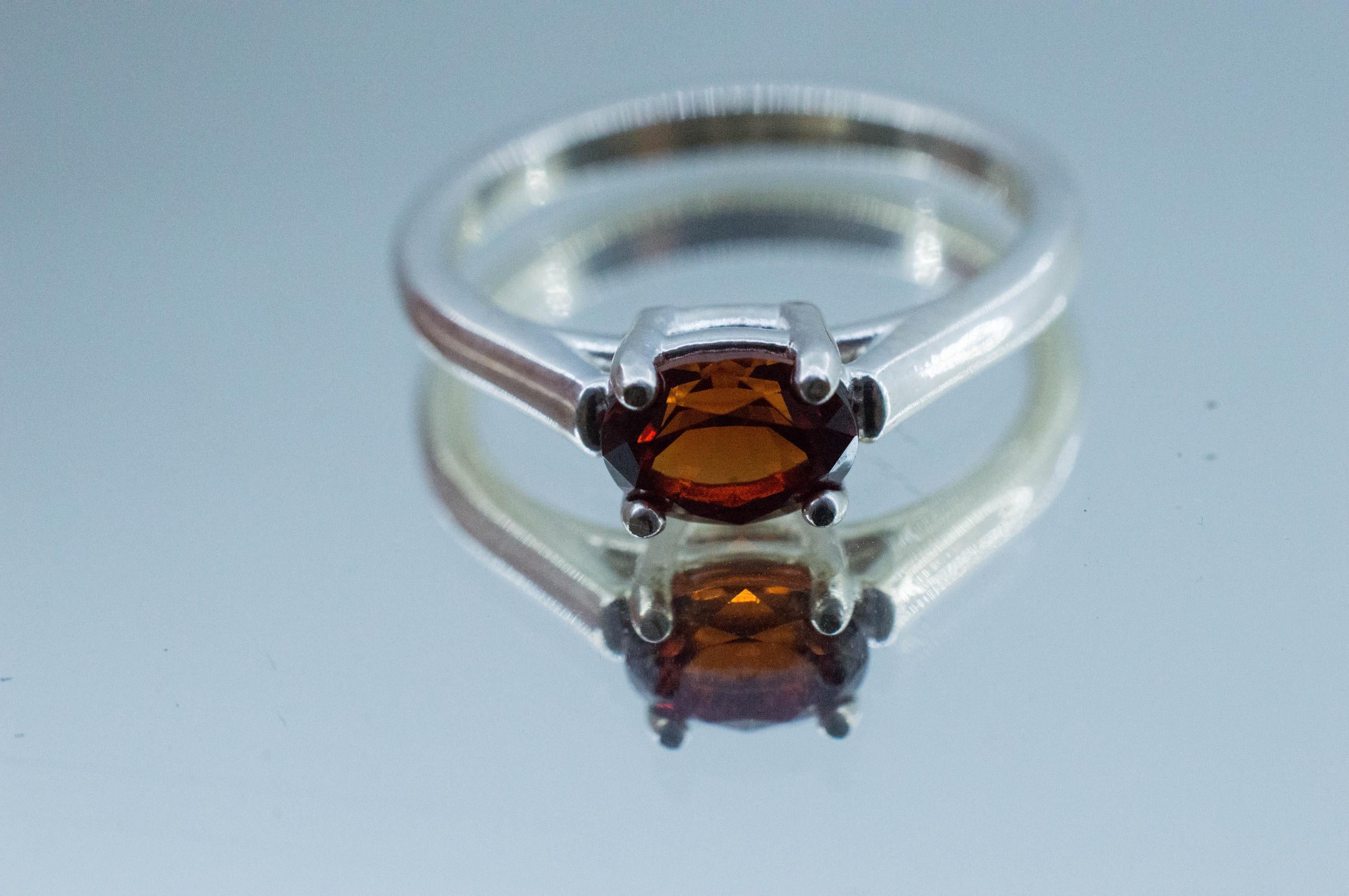 Spessartite Garnet Ring; Natural Untreated Tanzania Lindi Garnet; 1.015cts