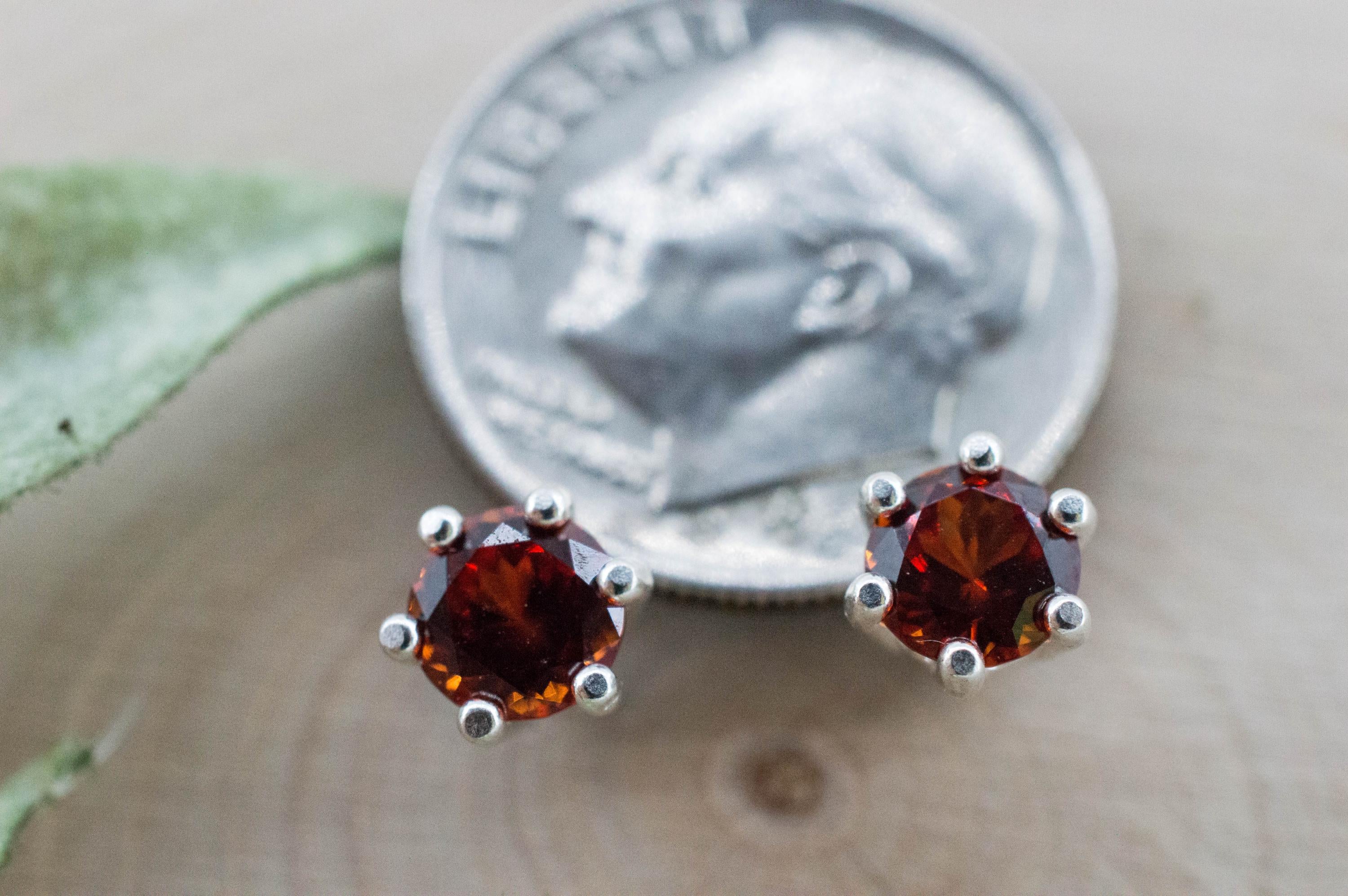 Spessartite Garnet Earrings; Natural Untreated Tanzania Lindi Garnet; 1.160cts - Mark Oliver Gems