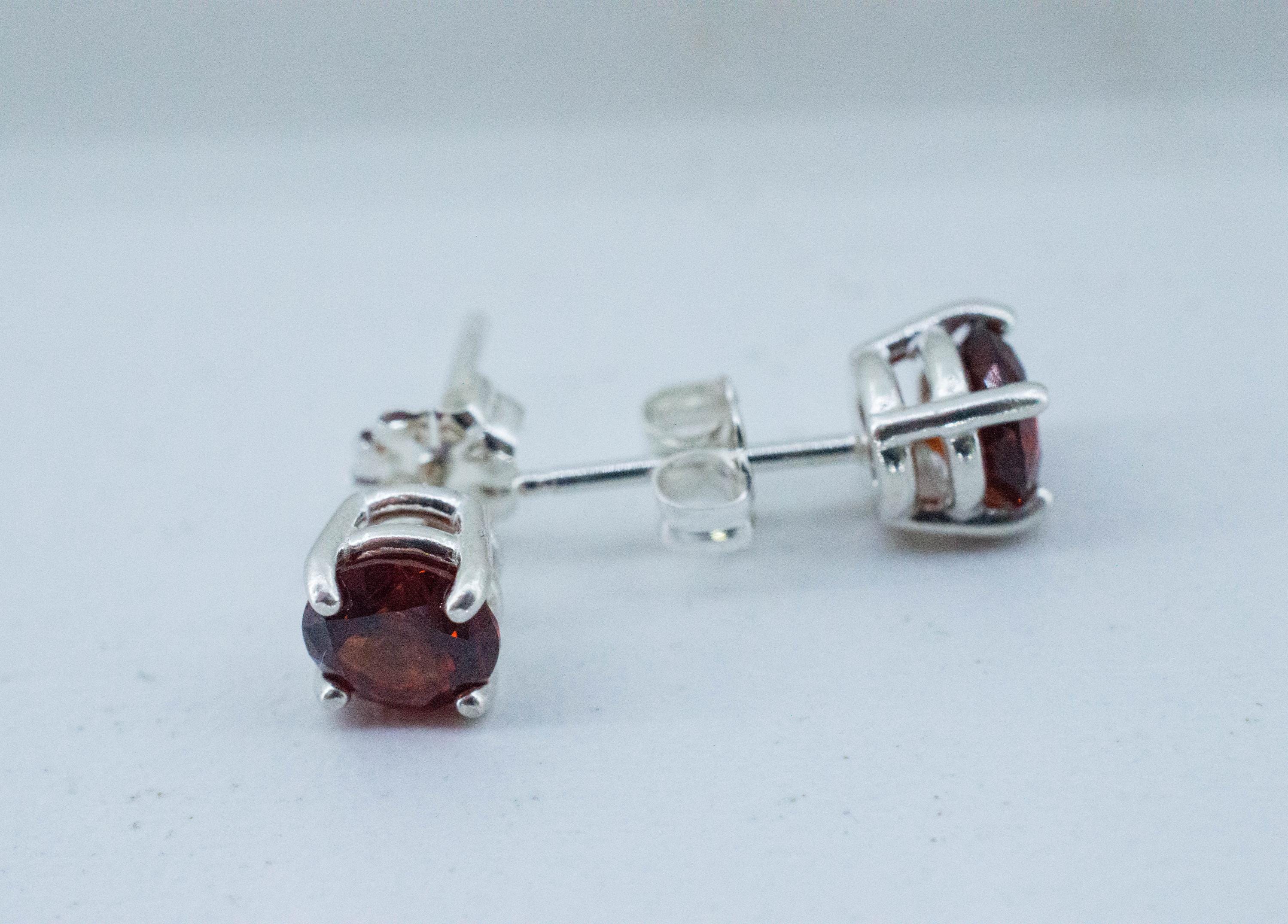 Spessartite Garnet Earrings; Natural Untreated Tanzania Lindi Garnet; 1.975cts - Mark Oliver Gems