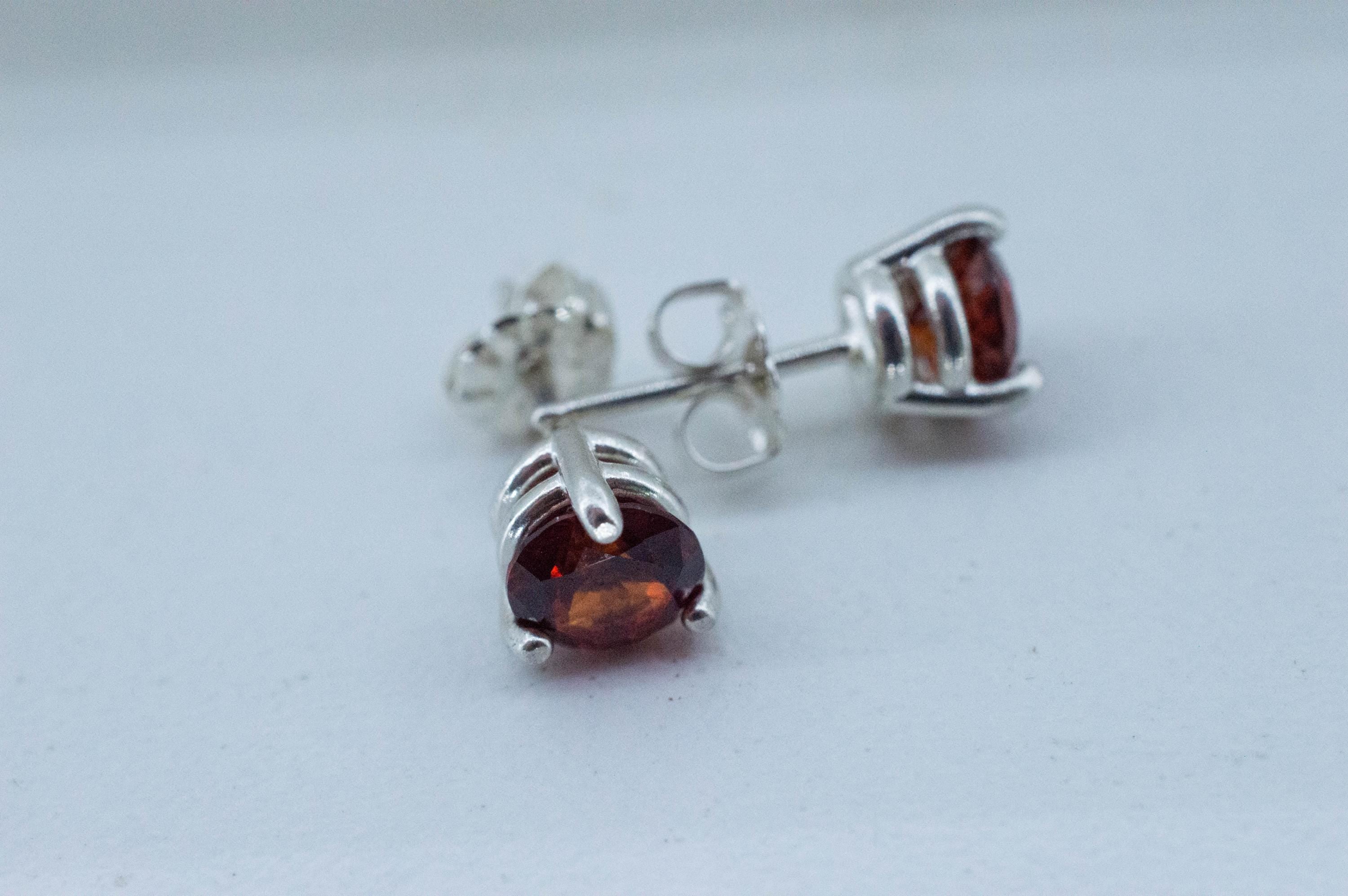 Spessartite Garnet Earrings; Natural Untreated Tanzania Lindi Garnet; 2.010cts - Mark Oliver Gems