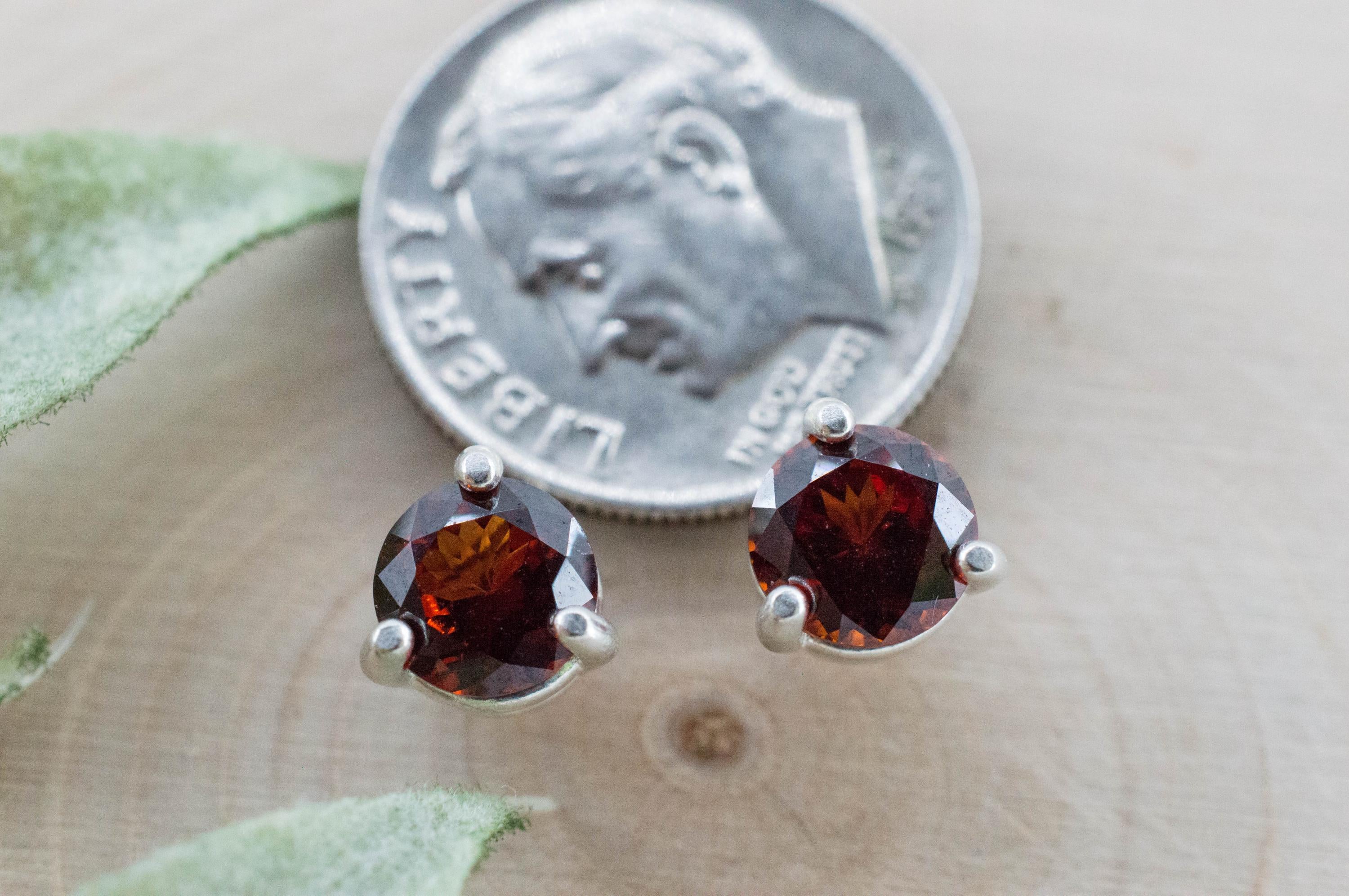 Spessartite Garnet Earrings; Natural Untreated Tanzania Lindi Garnet; 2.010cts - Mark Oliver Gems