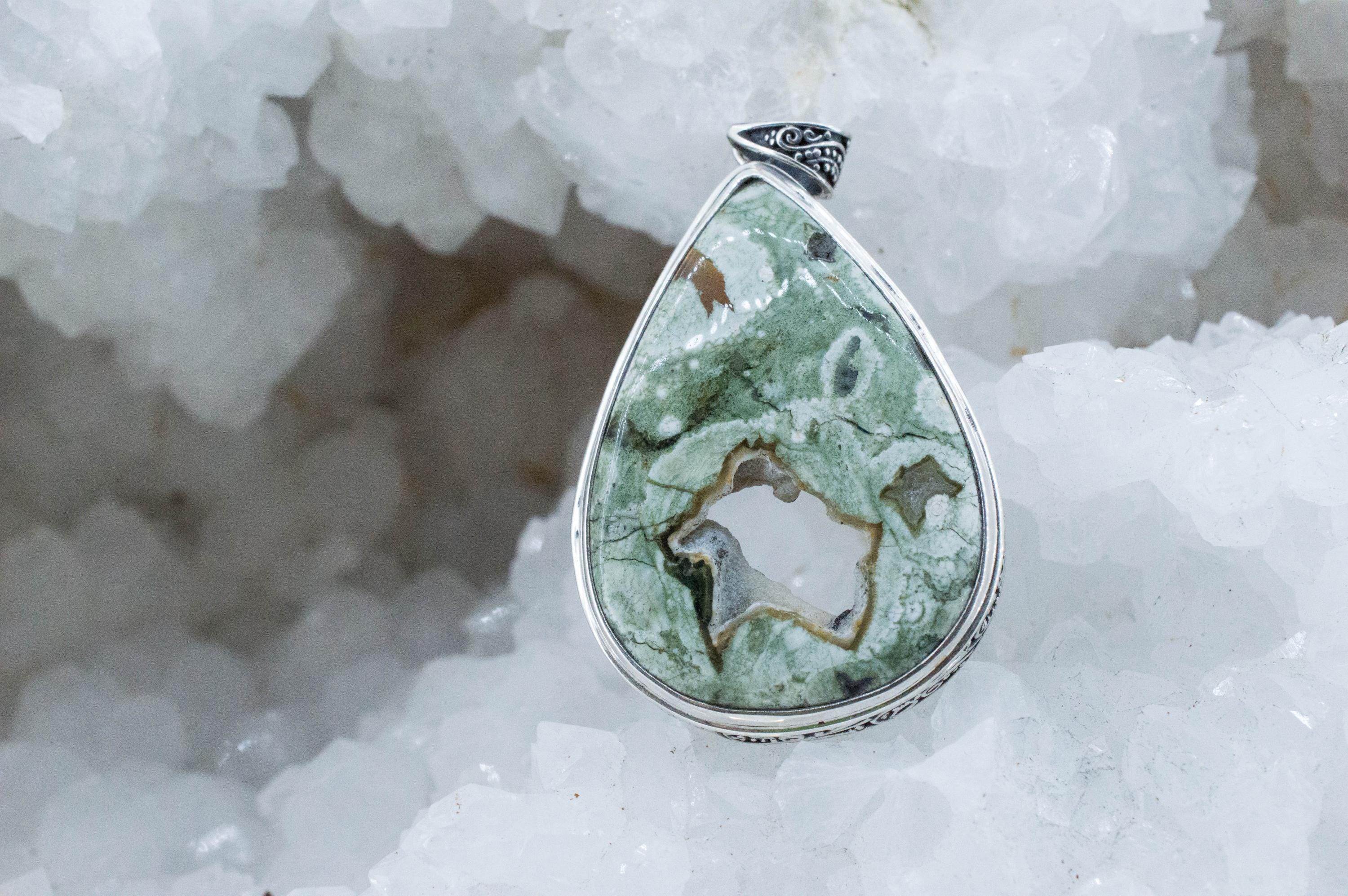 Rainforest Jasper Pendant; Natural Untreated Australian Jasper