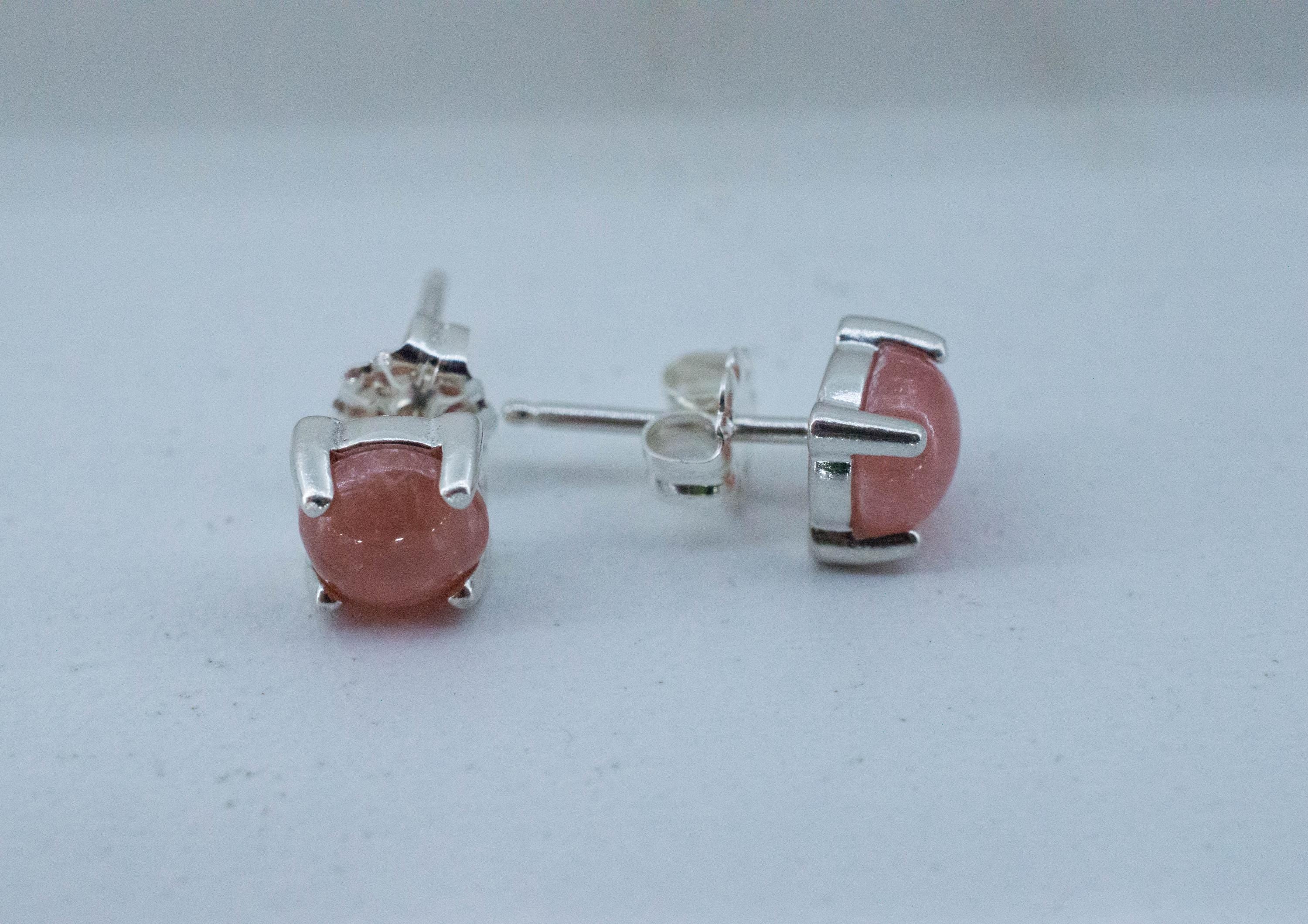 Rhodochrosite Earrings; Natural Untreated Argentina Rhodochrosite; 2.140cts - Mark Oliver Gems