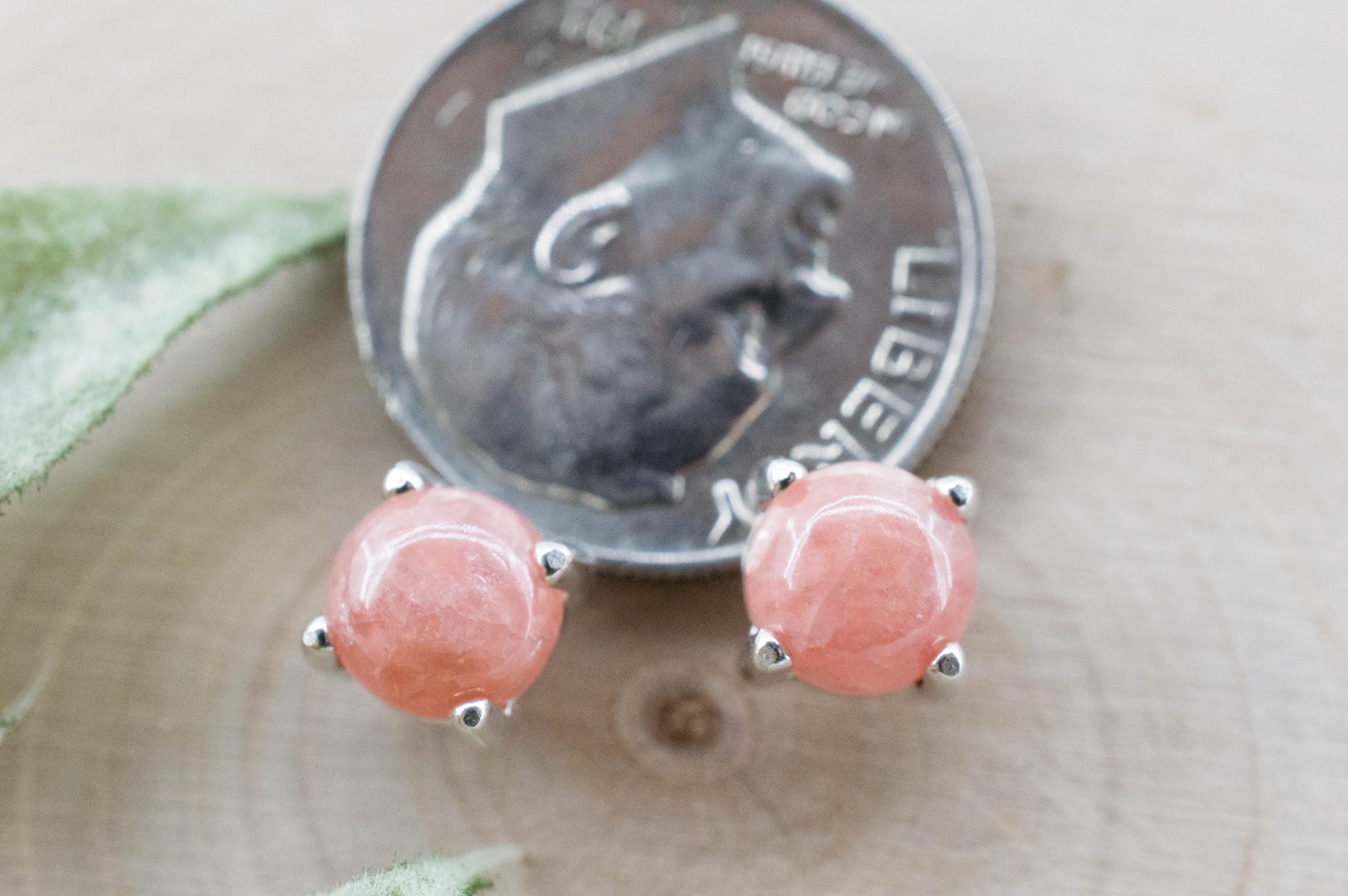 Rhodochrosite Earrings; Natural Untreated Argentina Rhodochrosite; 2.420cts - Mark Oliver Gems
