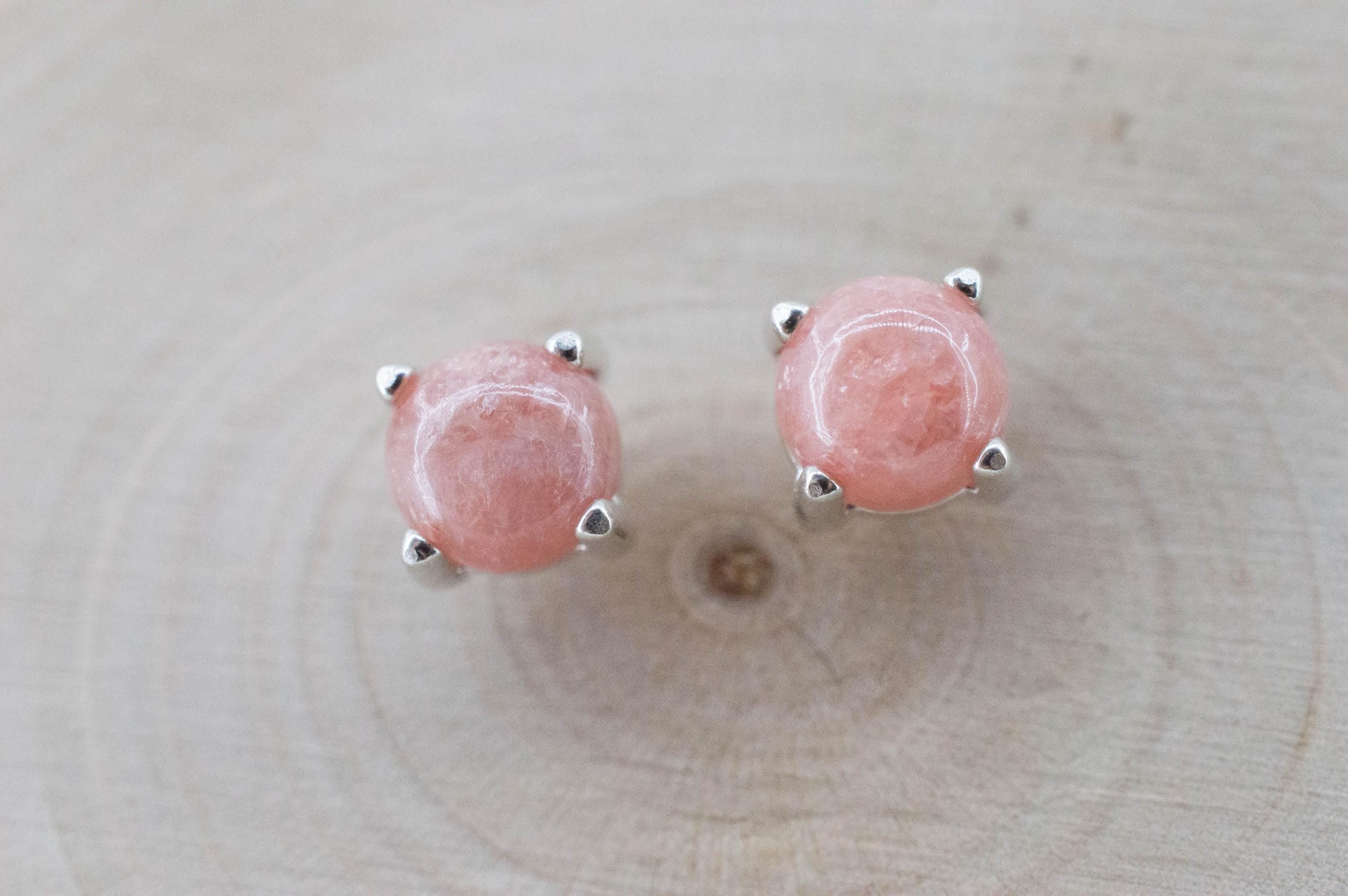 Rhodochrosite Earrings; Natural Untreated Argentina Rhodochrosite; 2.540cts - Mark Oliver Gems