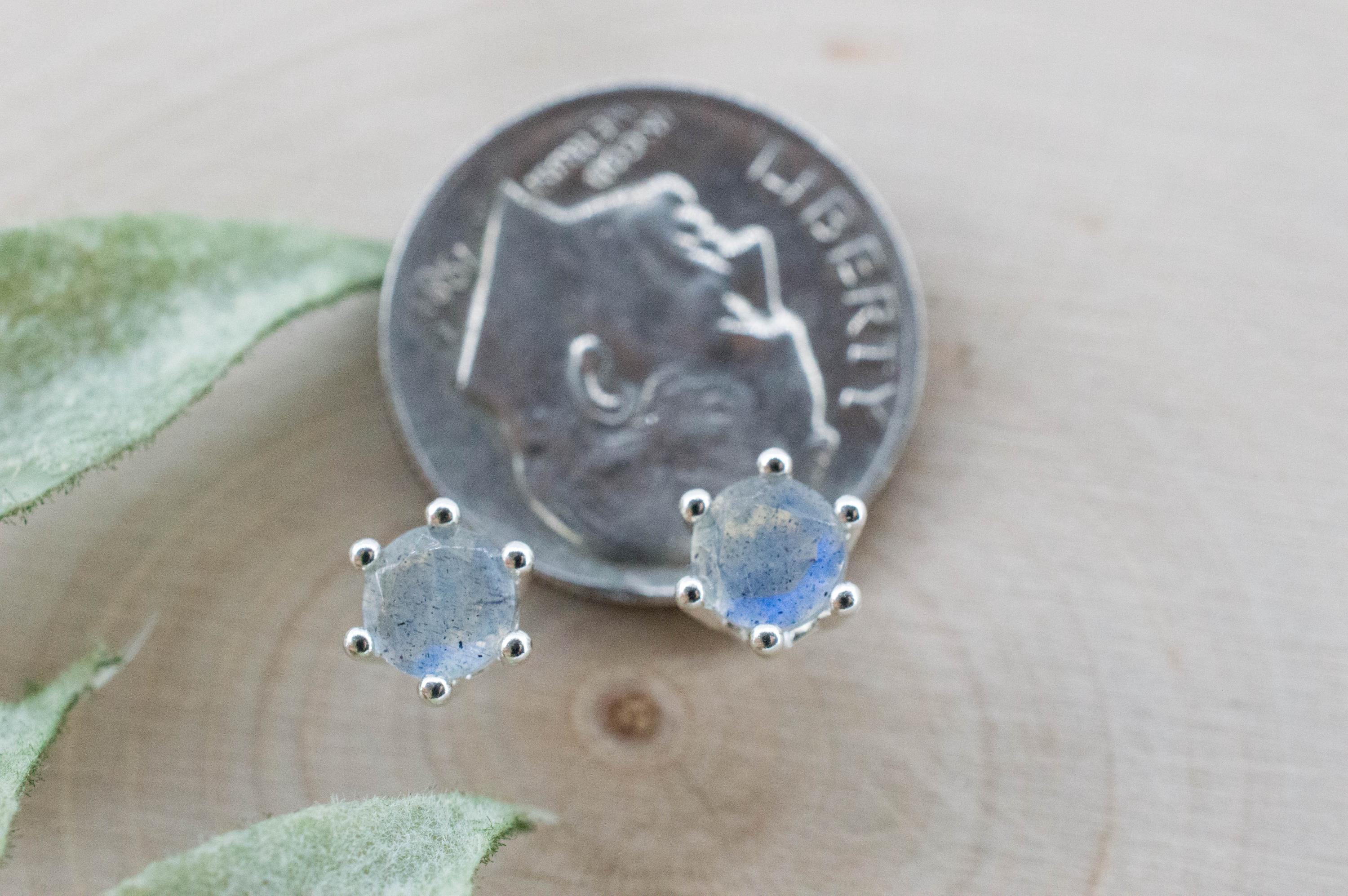 Labradorite Earrings; Natural Untreated Madagascar Labradorite; 0.810cts - Mark Oliver Gems