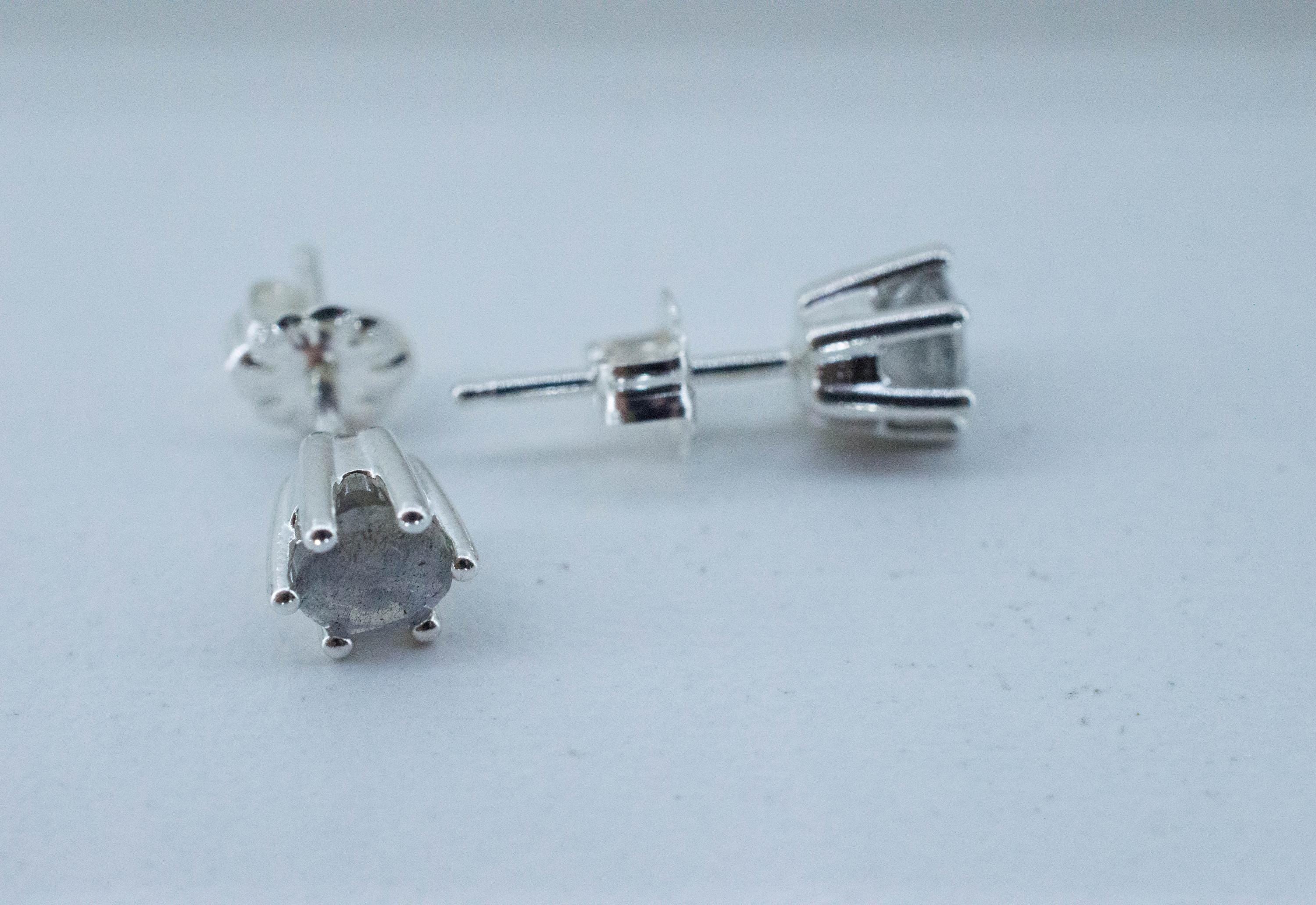 Labradorite Earrings; Natural Untreated Madagascar Labradorite; 0.810cts - Mark Oliver Gems