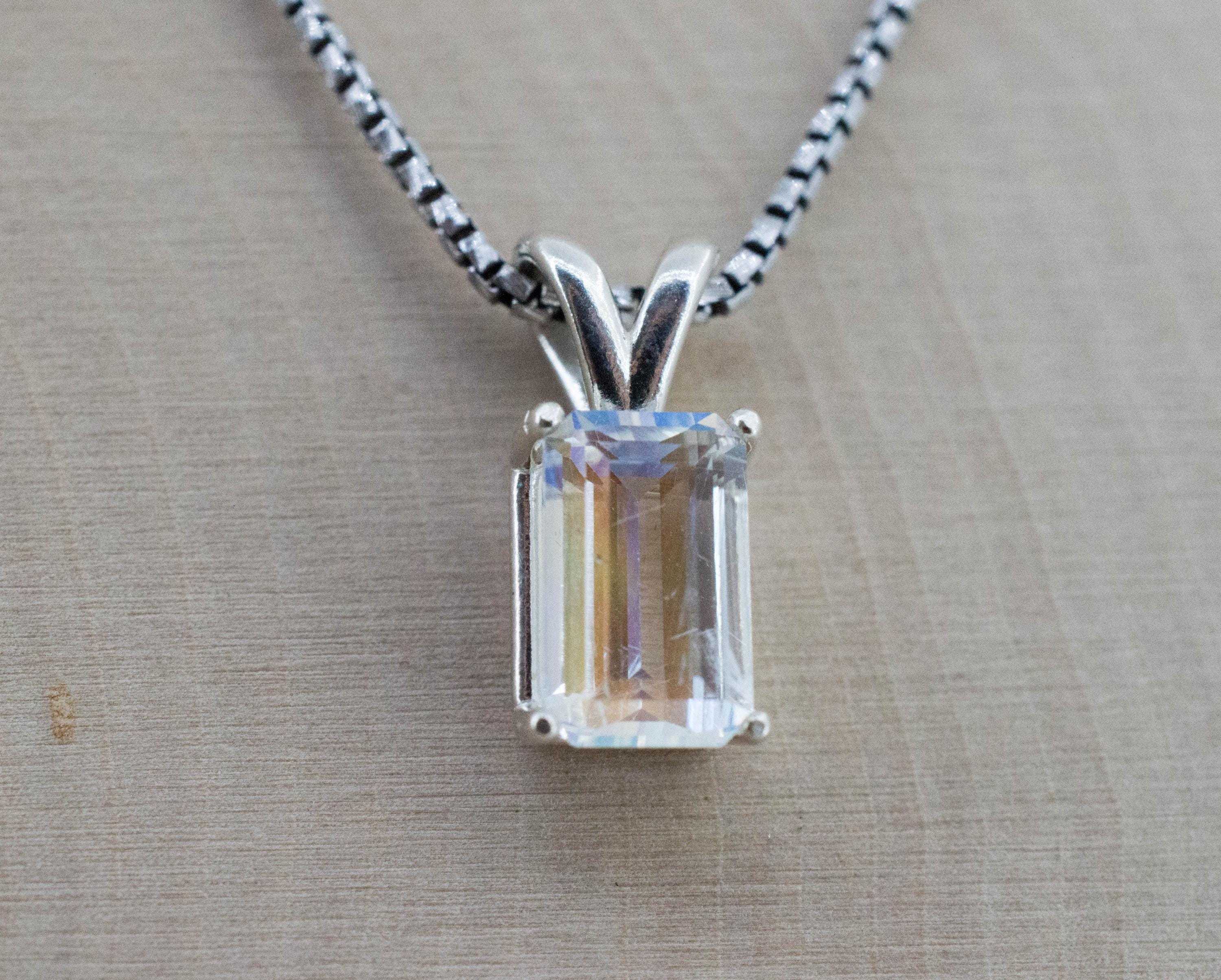 Rainbow Moonstone Pendant, Natural Untreated Madagascar Moonstone; 1.810cts