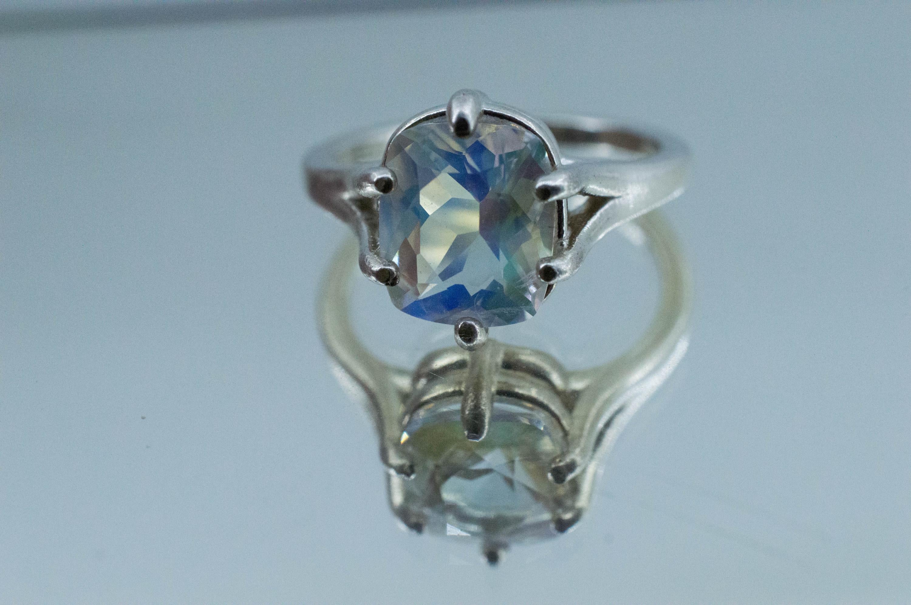 Rainbow Moonstone Ring, Natural Untreated Madagascar Moonstone; 2.790cts