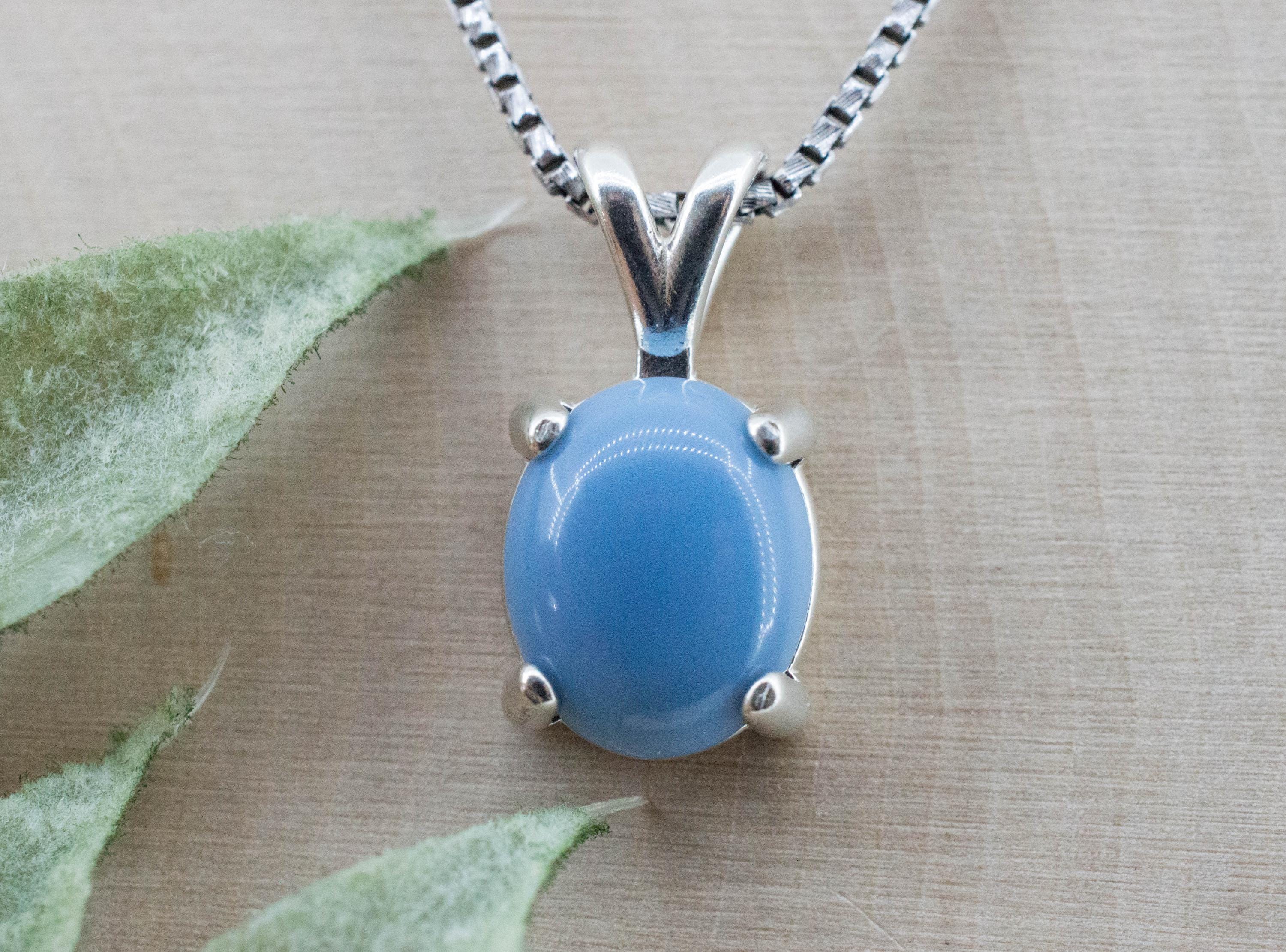 Blue Opal Pendant; Natural Untreated Oregon Owyhee Opal; 3.005cts