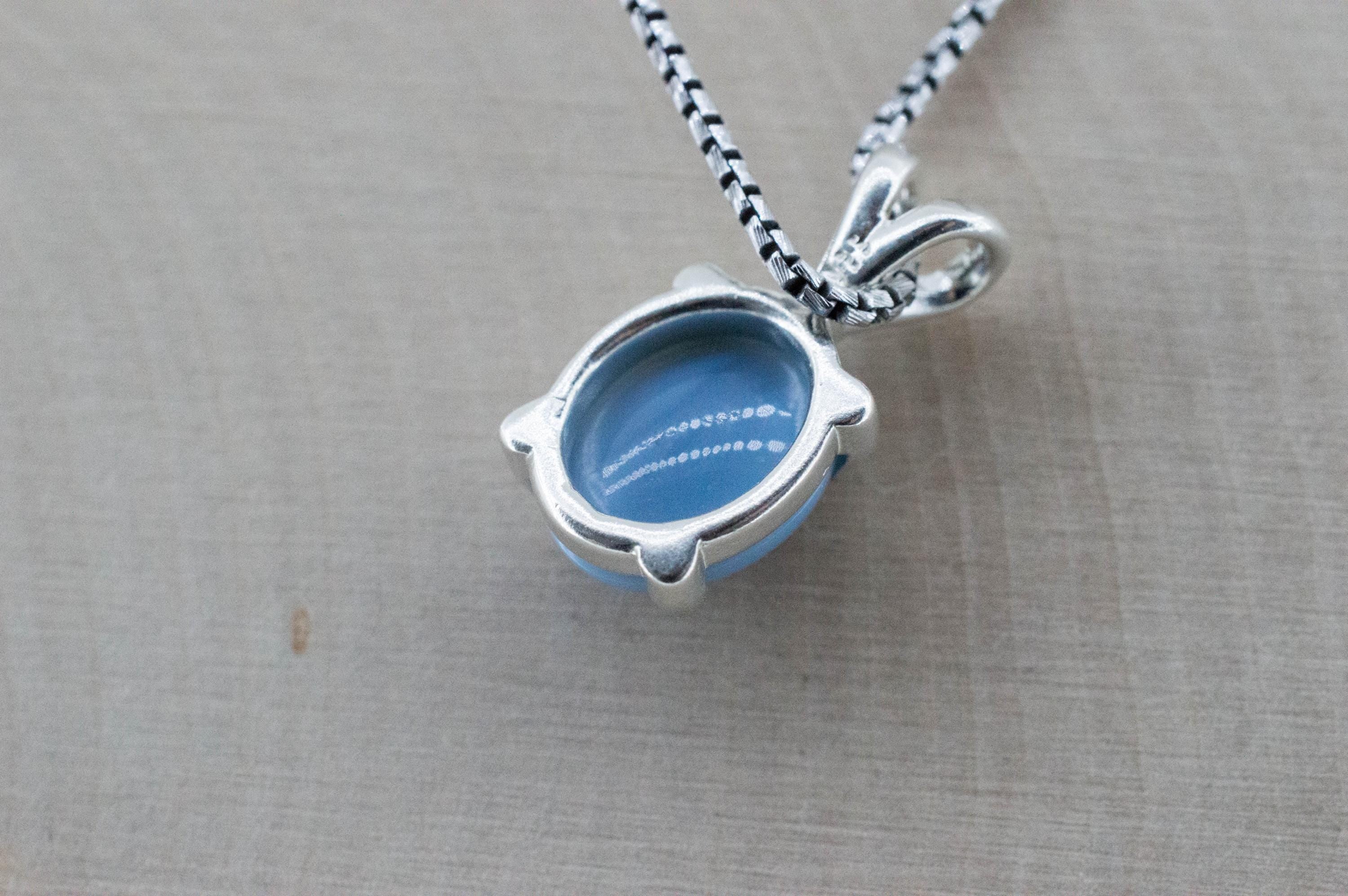 Blue Opal Pendant; Natural Untreated Oregon Owyhee Opal; 3.005cts