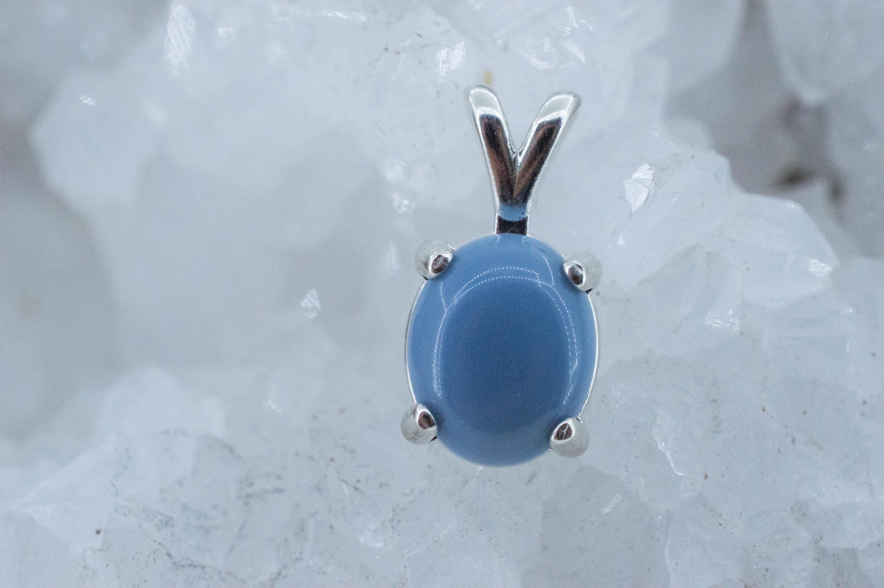 Blue Opal Pendant; Natural Untreated Oregon Owyhee Opal; 3.005cts