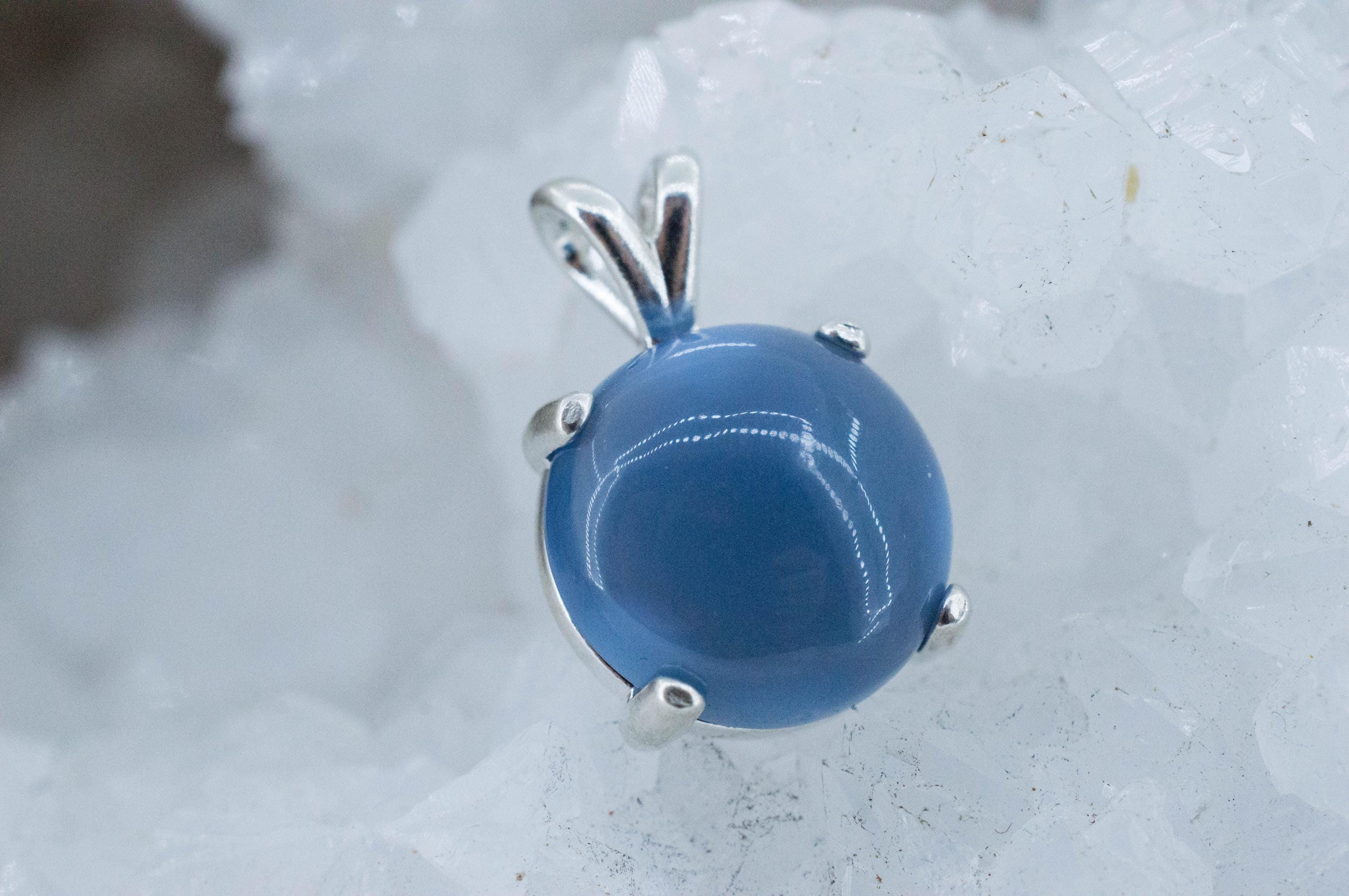 Blue Opal Pendant; Natural Untreated Oregon Owyhee Opal; 7.260cts