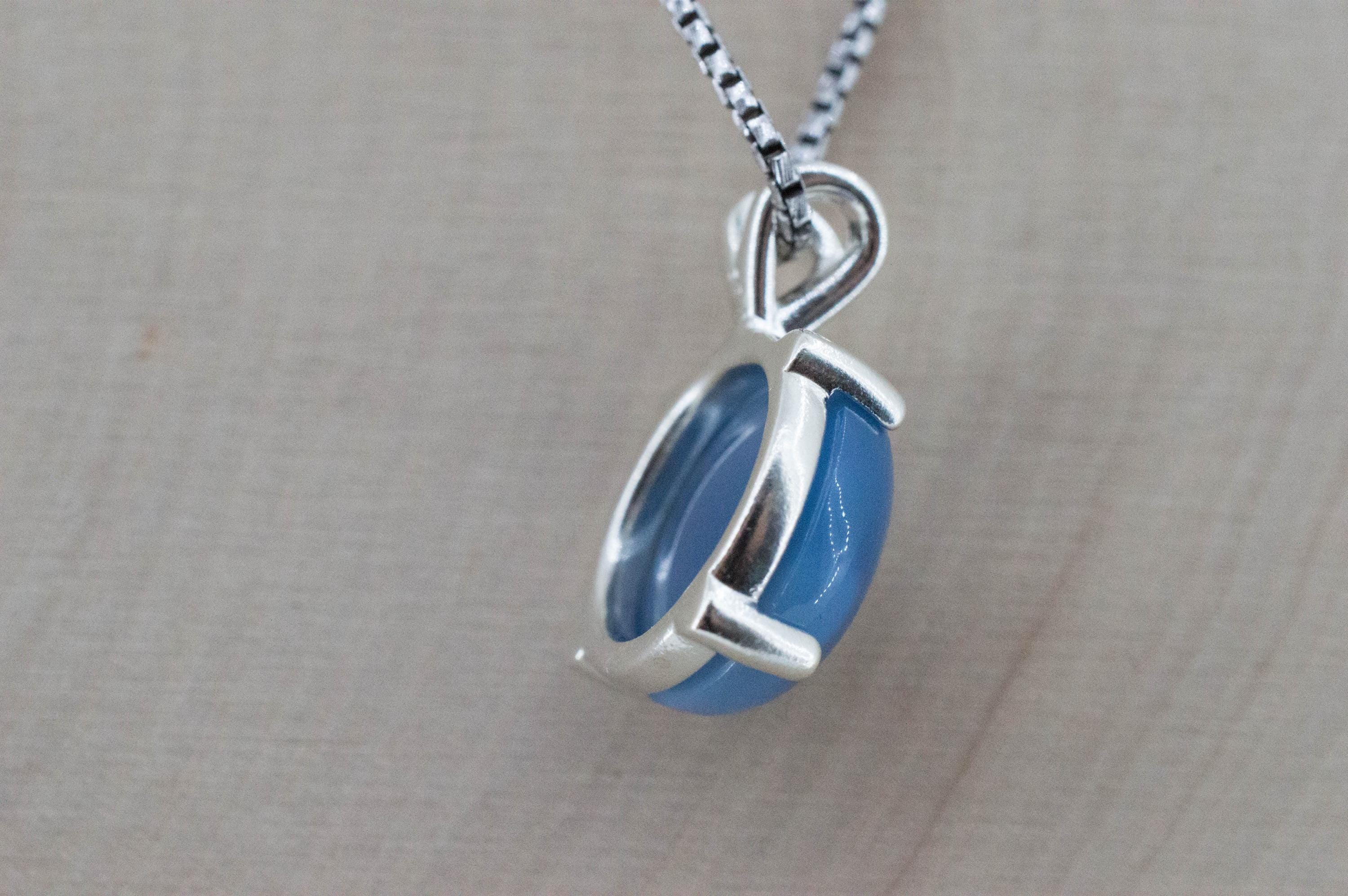 Blue Opal Pendant; Natural Untreated Oregon Owyhee Opal; 7.260cts