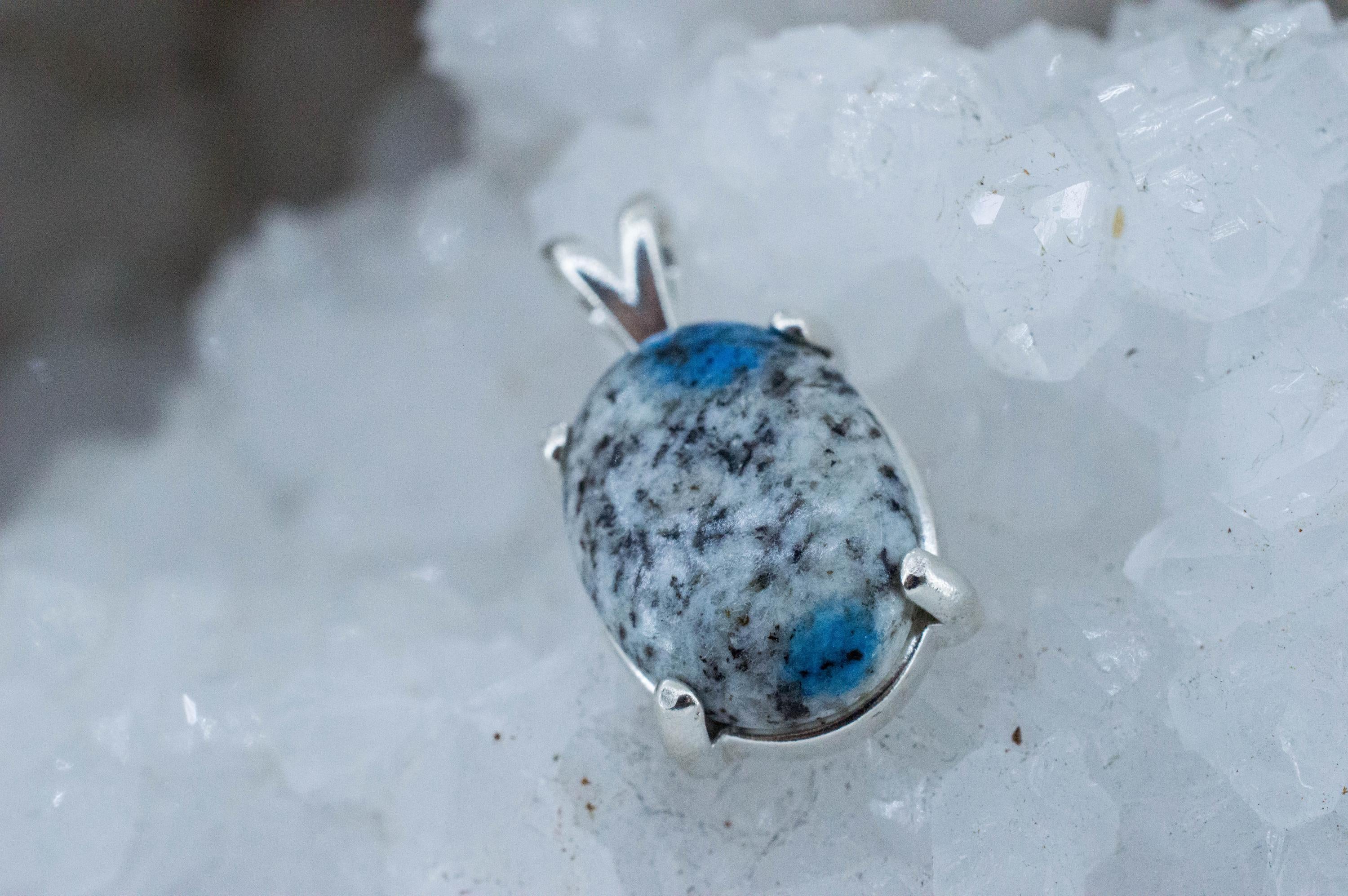 K2 Stone Pendant; Natural Untreated K2 Granite and Azurite; 10.530cts